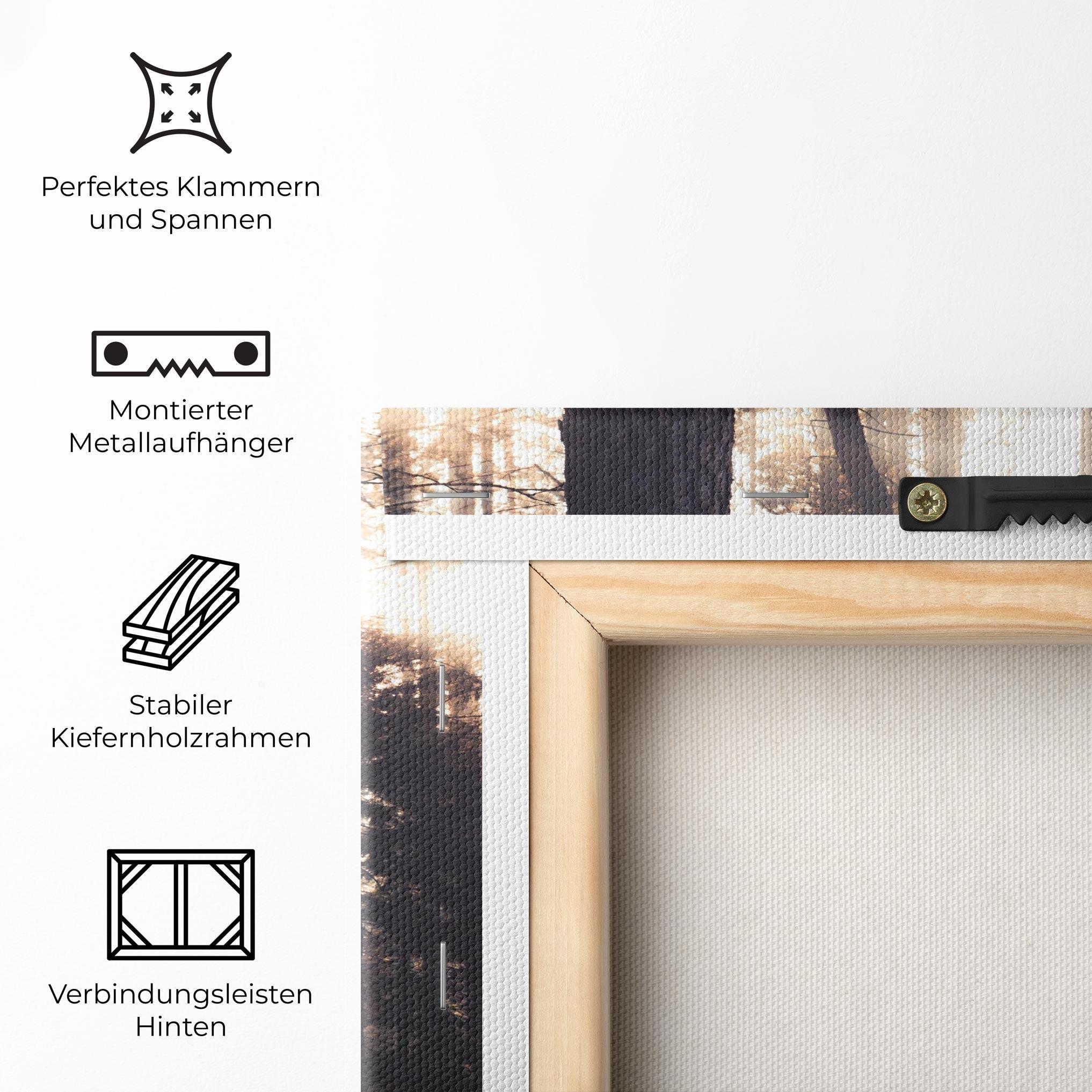 Leinwandbild Foggy Couple Forest mockup 5