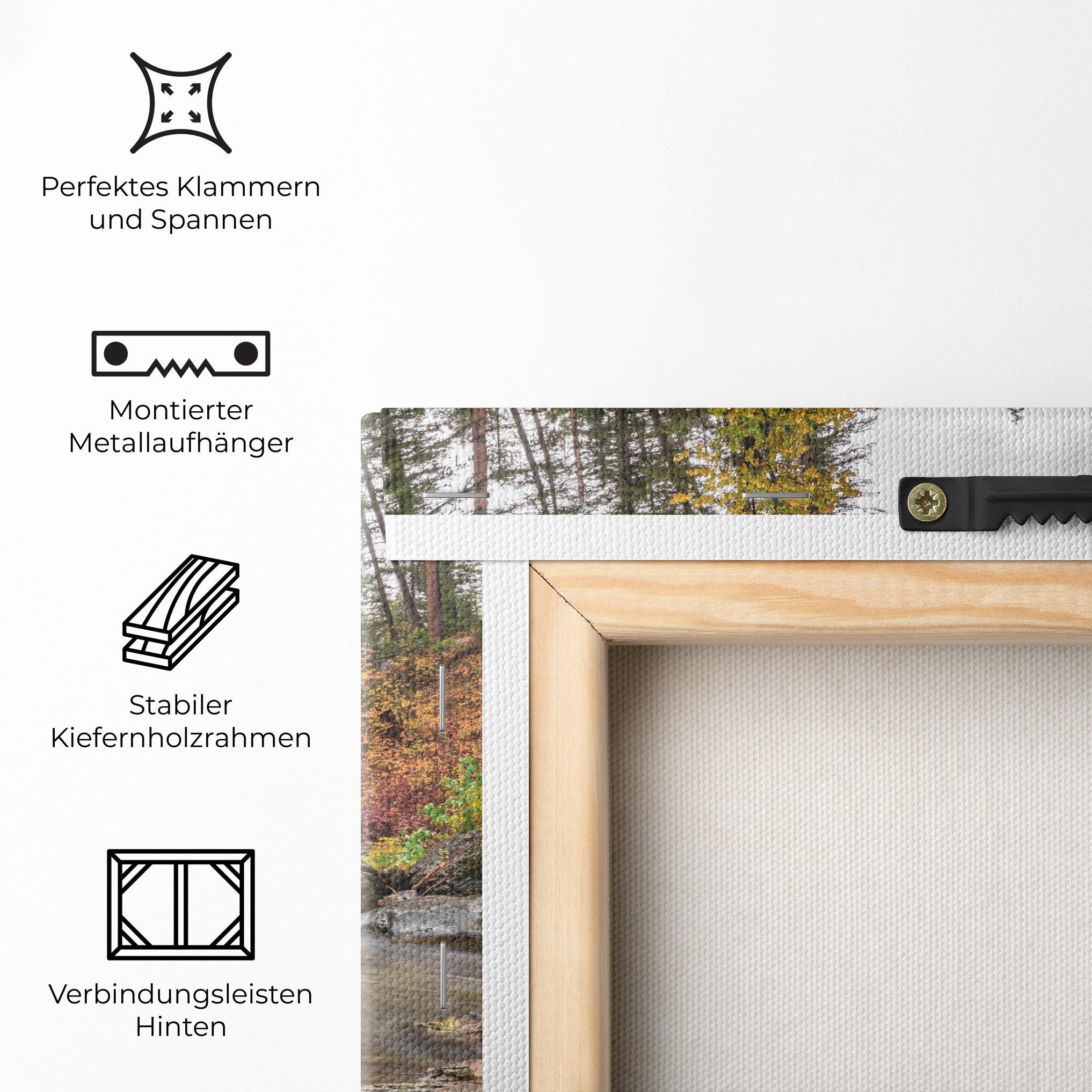 Leinwandbild Forest Lake Rocks mockup 5