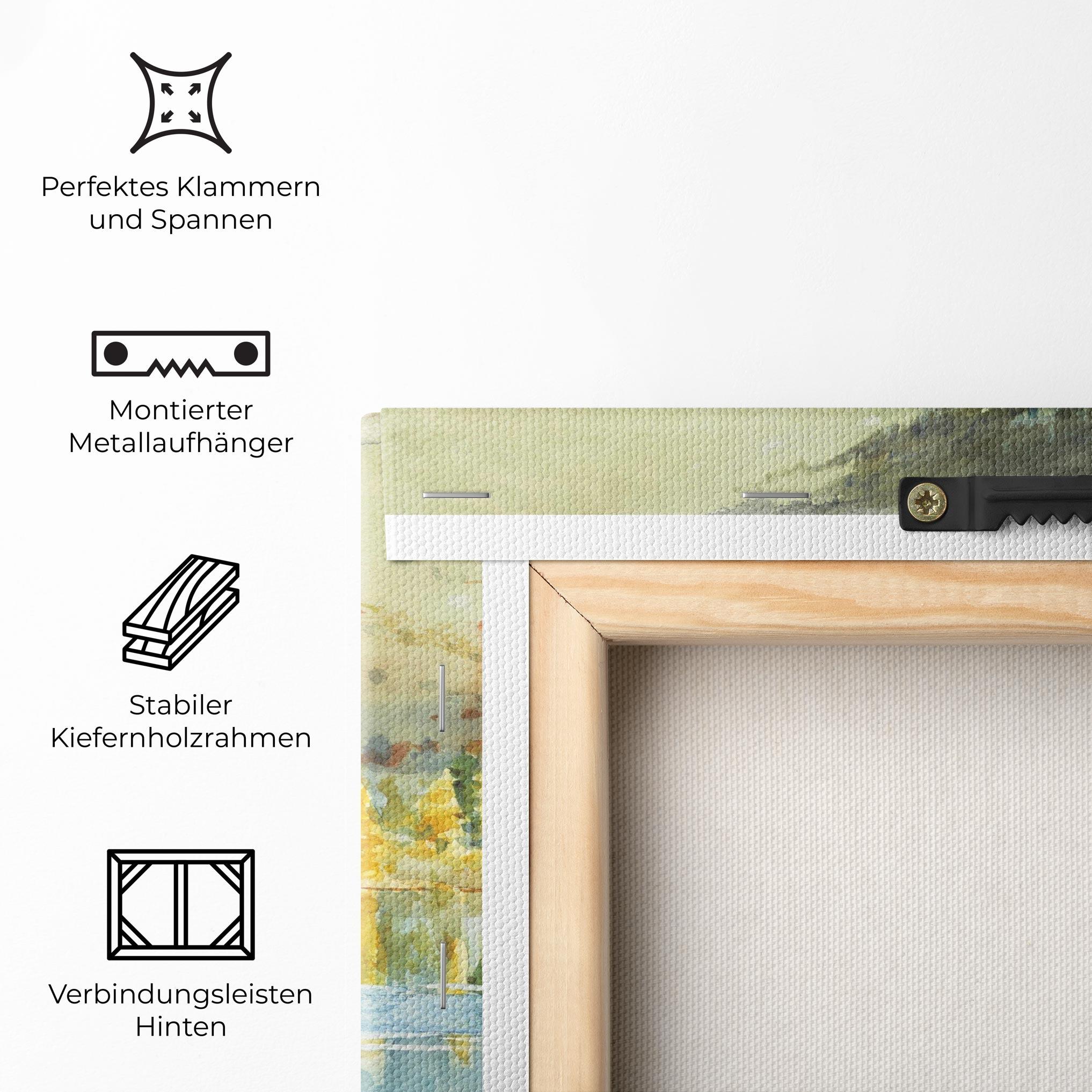 Leinwandbild Trees Painting Lake mockup 5