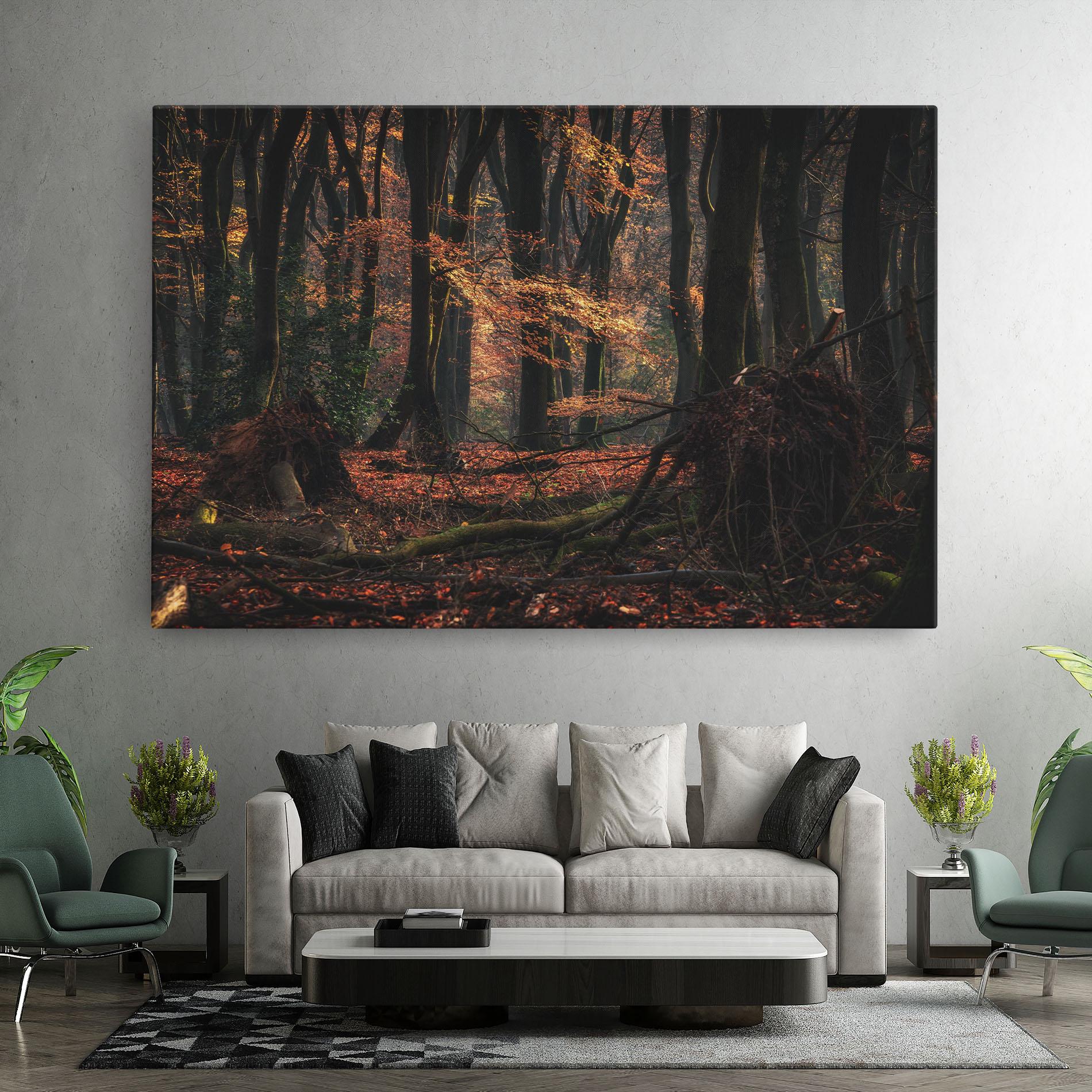 Leinwandbild Autumn Forest Trees mockup 7