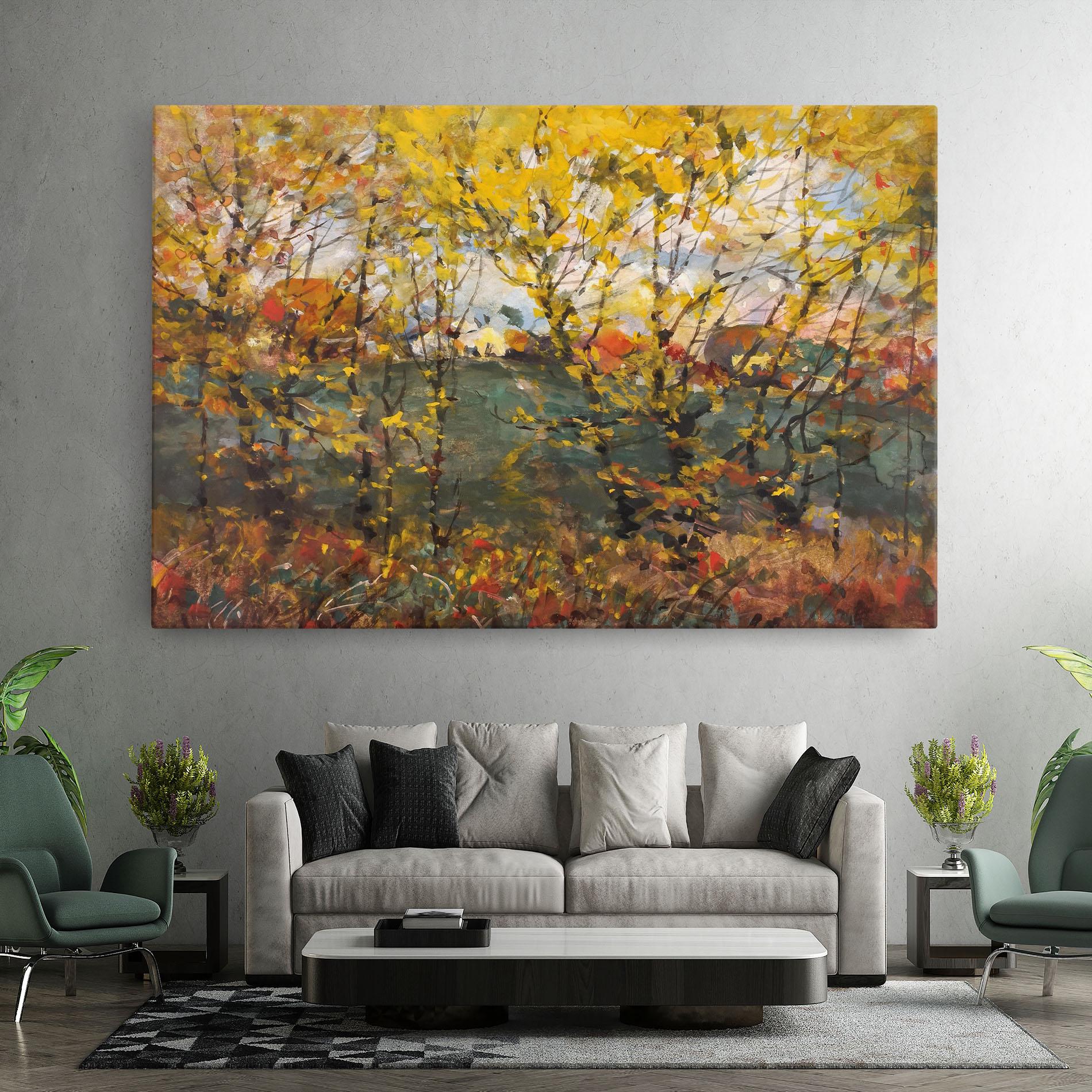 Leinwandbild Autumn Painting Tree mockup 7