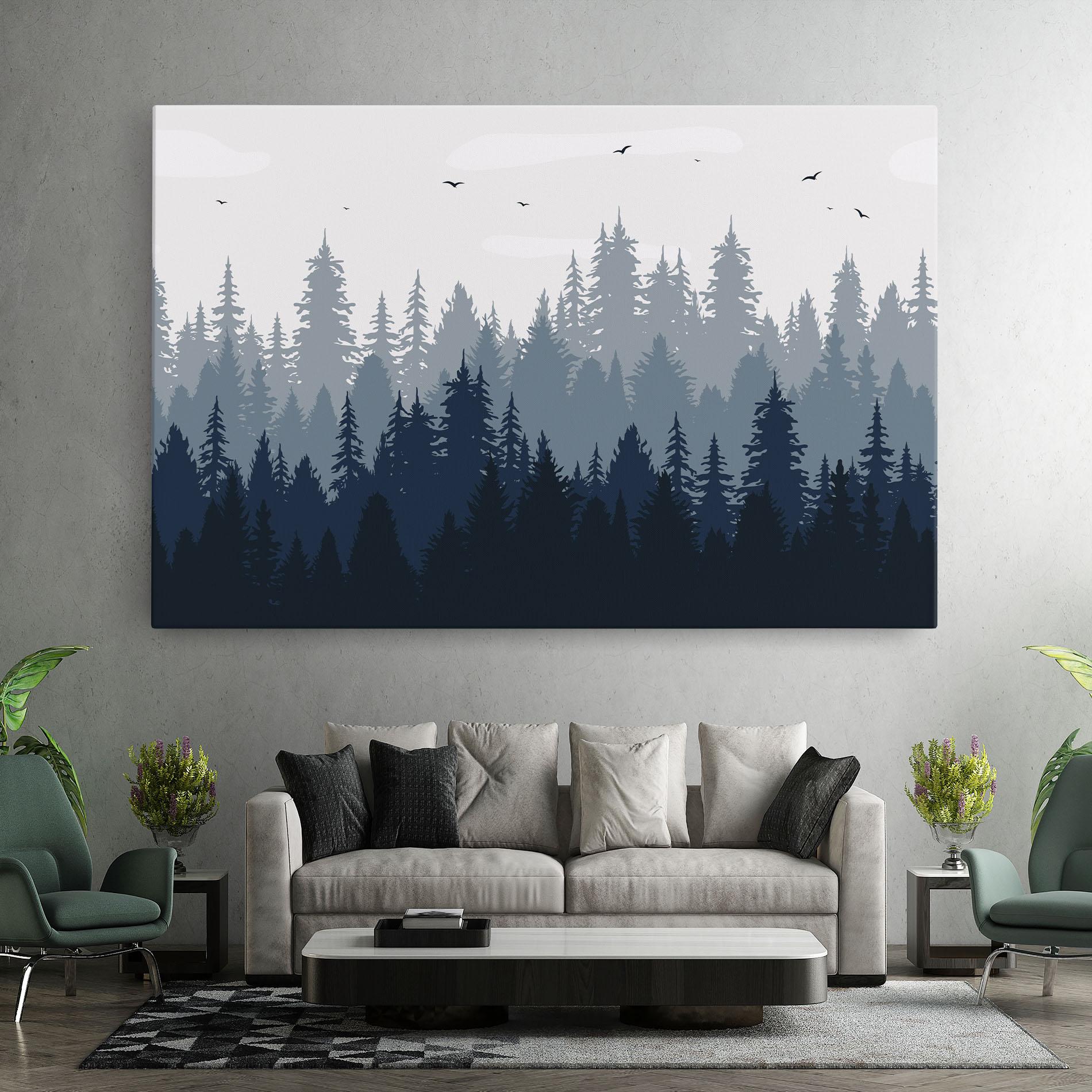 Leinwandbild Foggy Blue Forest mockup 7