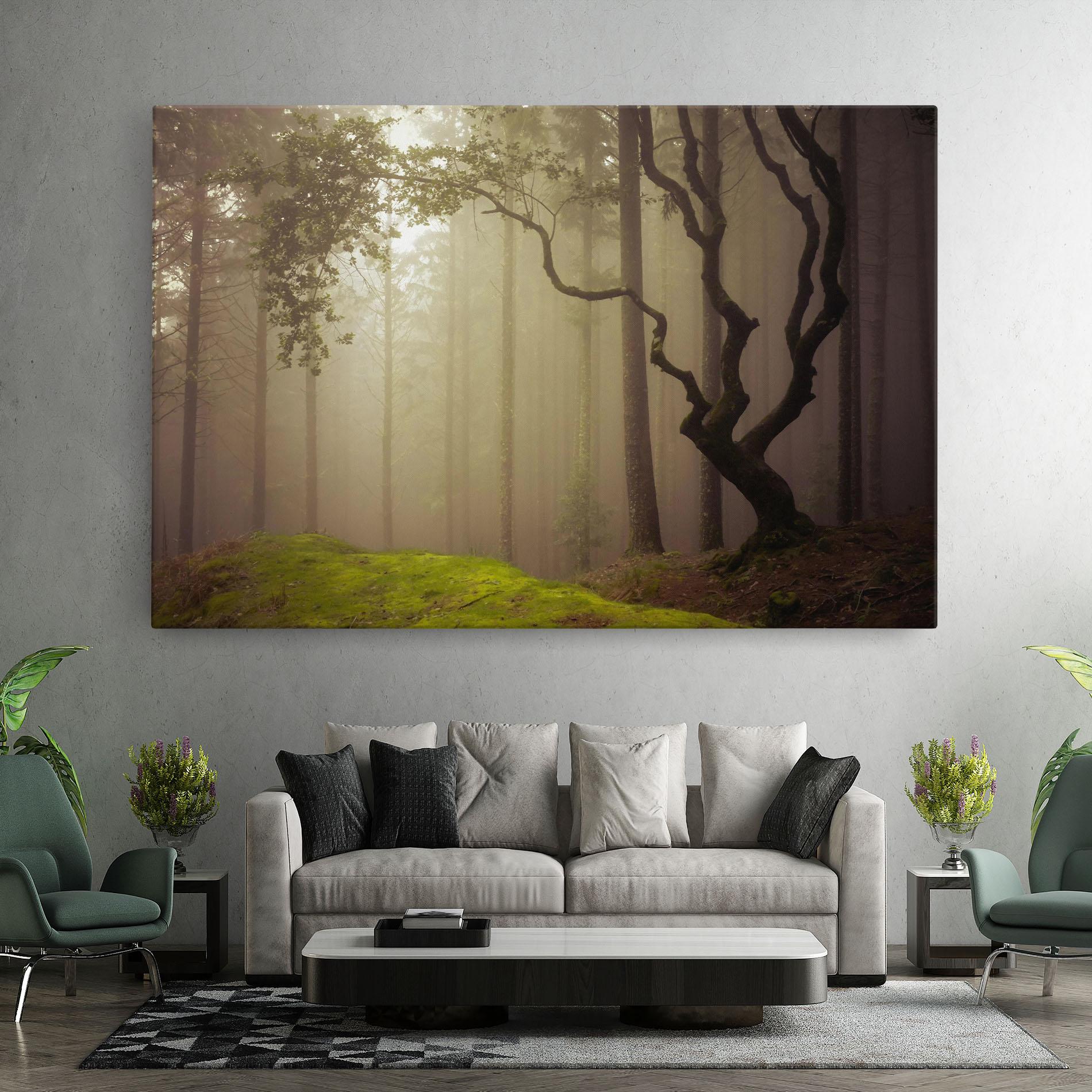 Leinwandbild Foggy Tree Art mockup 7