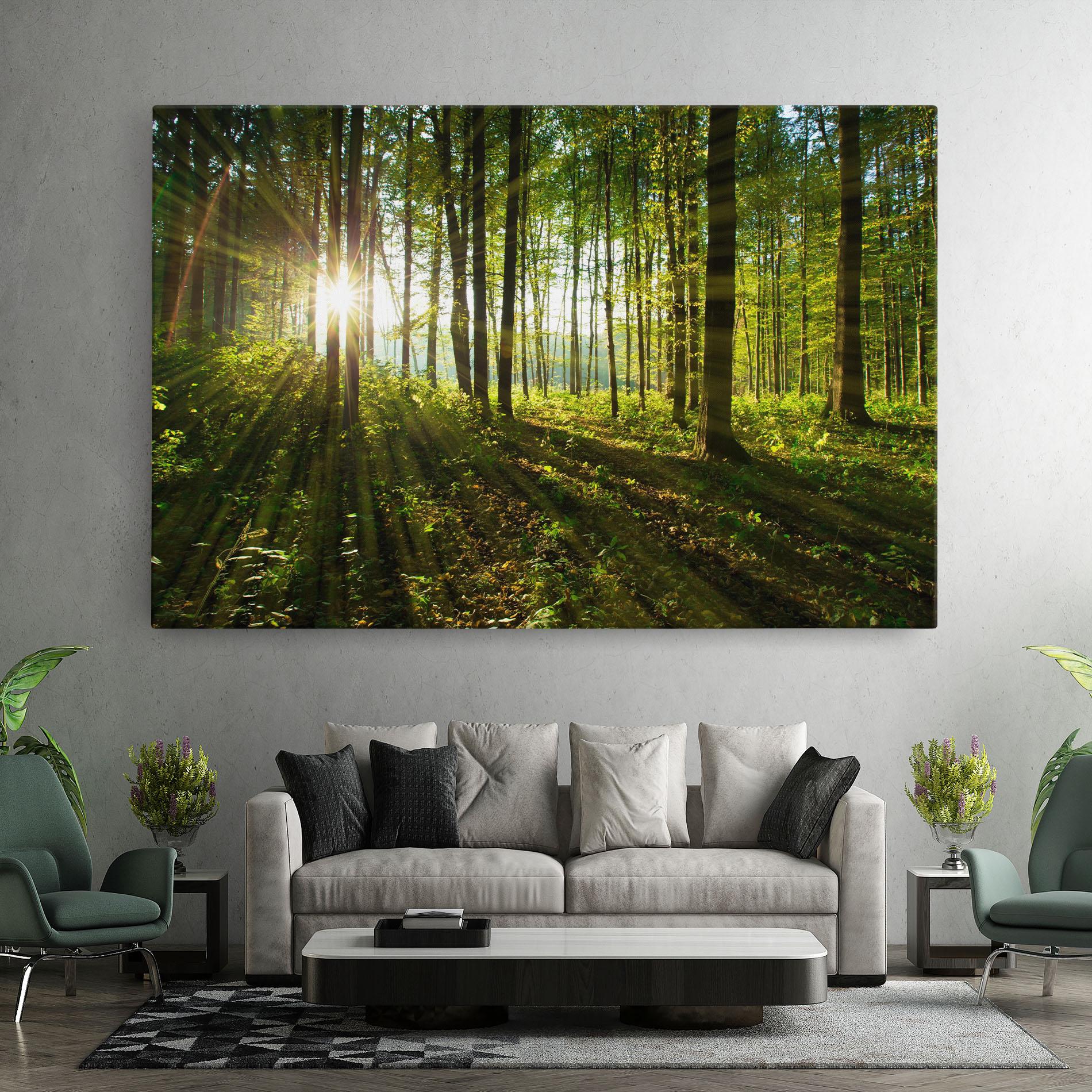 Leinwandbild Green Light Forest mockup 7