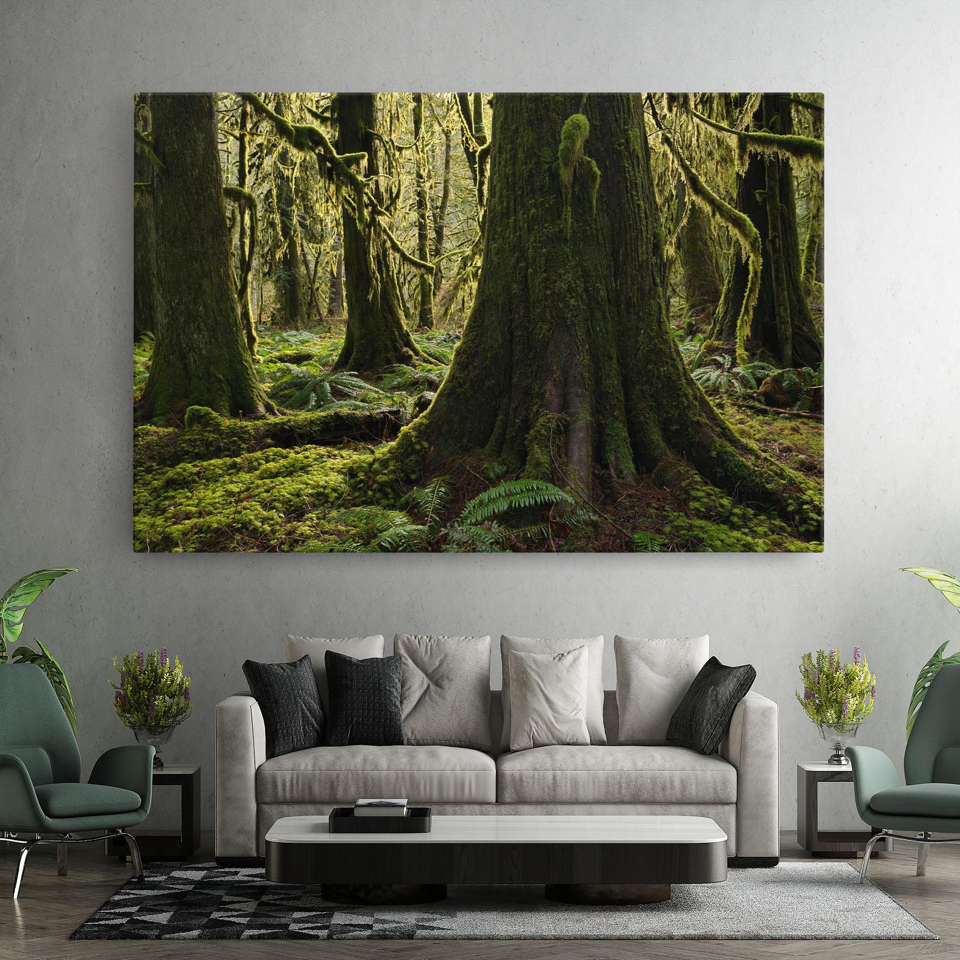 Leinwandbild Green Moss Forest mockup 7