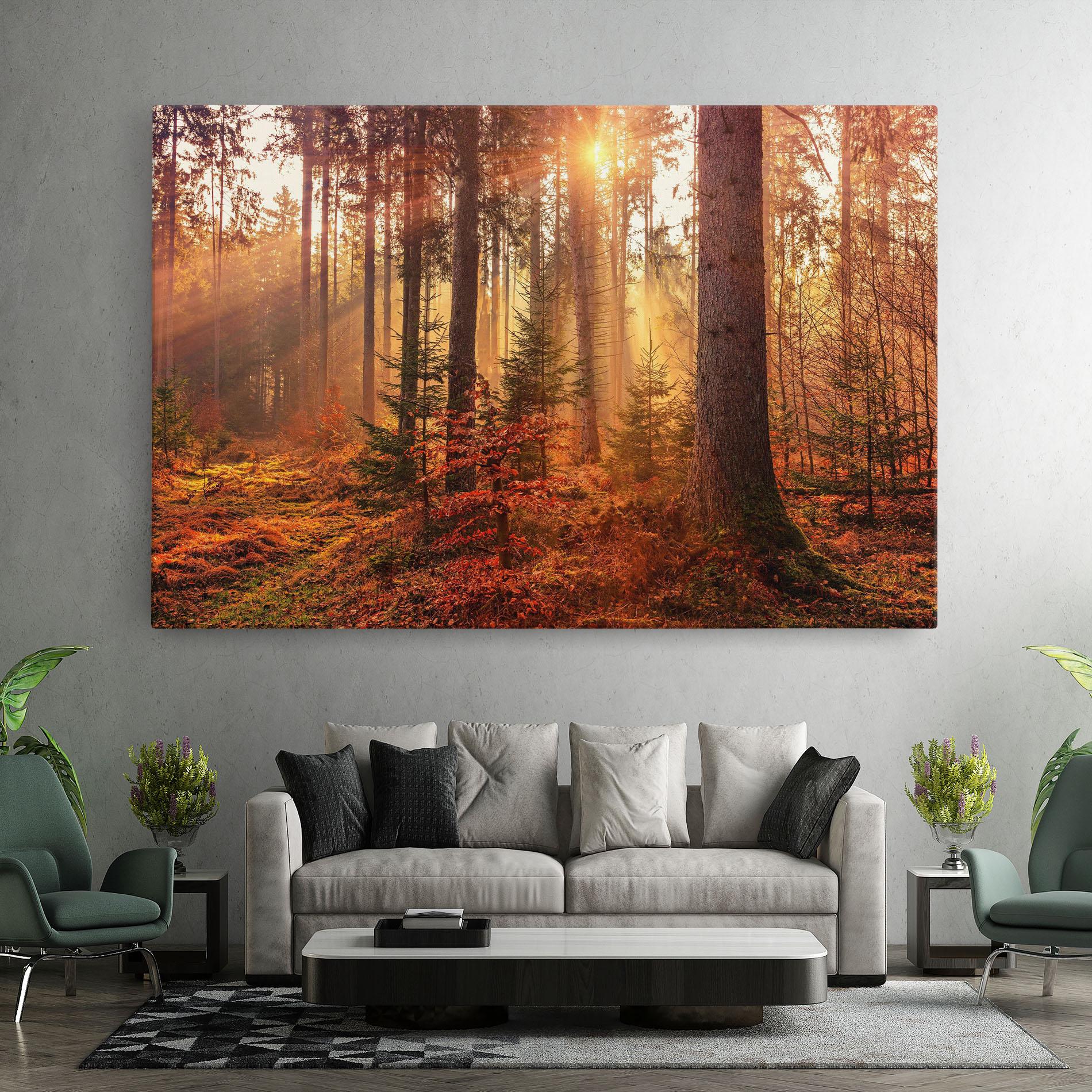 Leinwandbild Orange Light Forest mockup 7