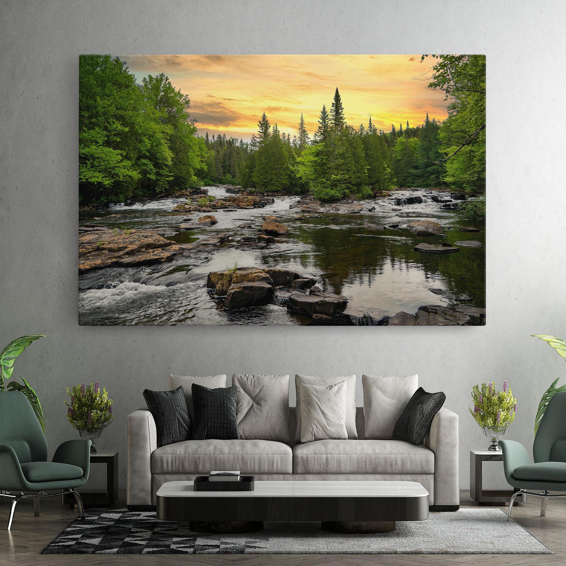 Leinwandbild Small River Forest mockup 7