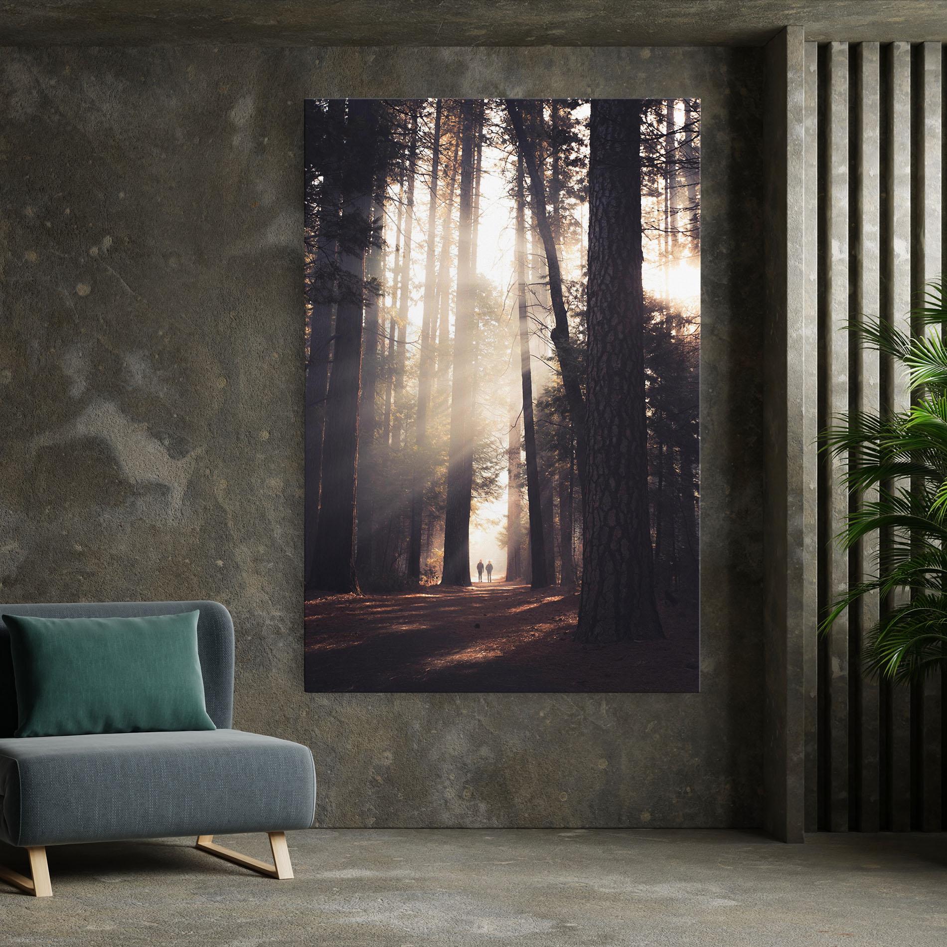 Leinwandbild Foggy Couple Forest mockup 7
