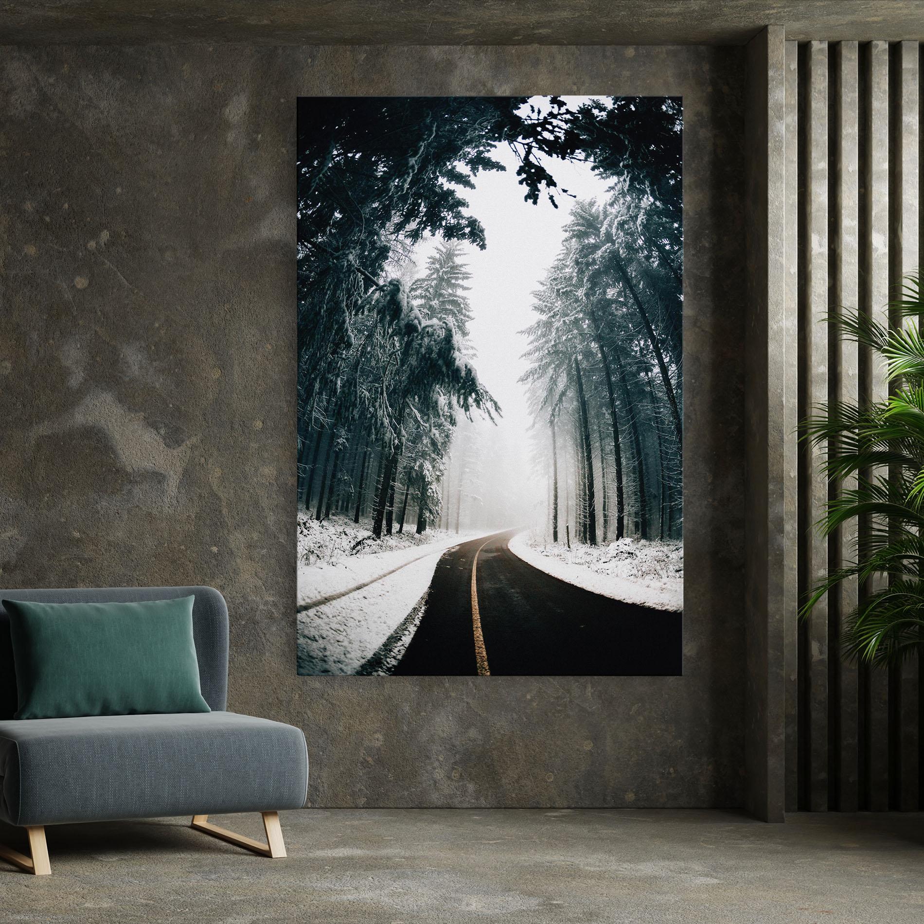 Leinwandbild Snow Road Dorest mockup 7