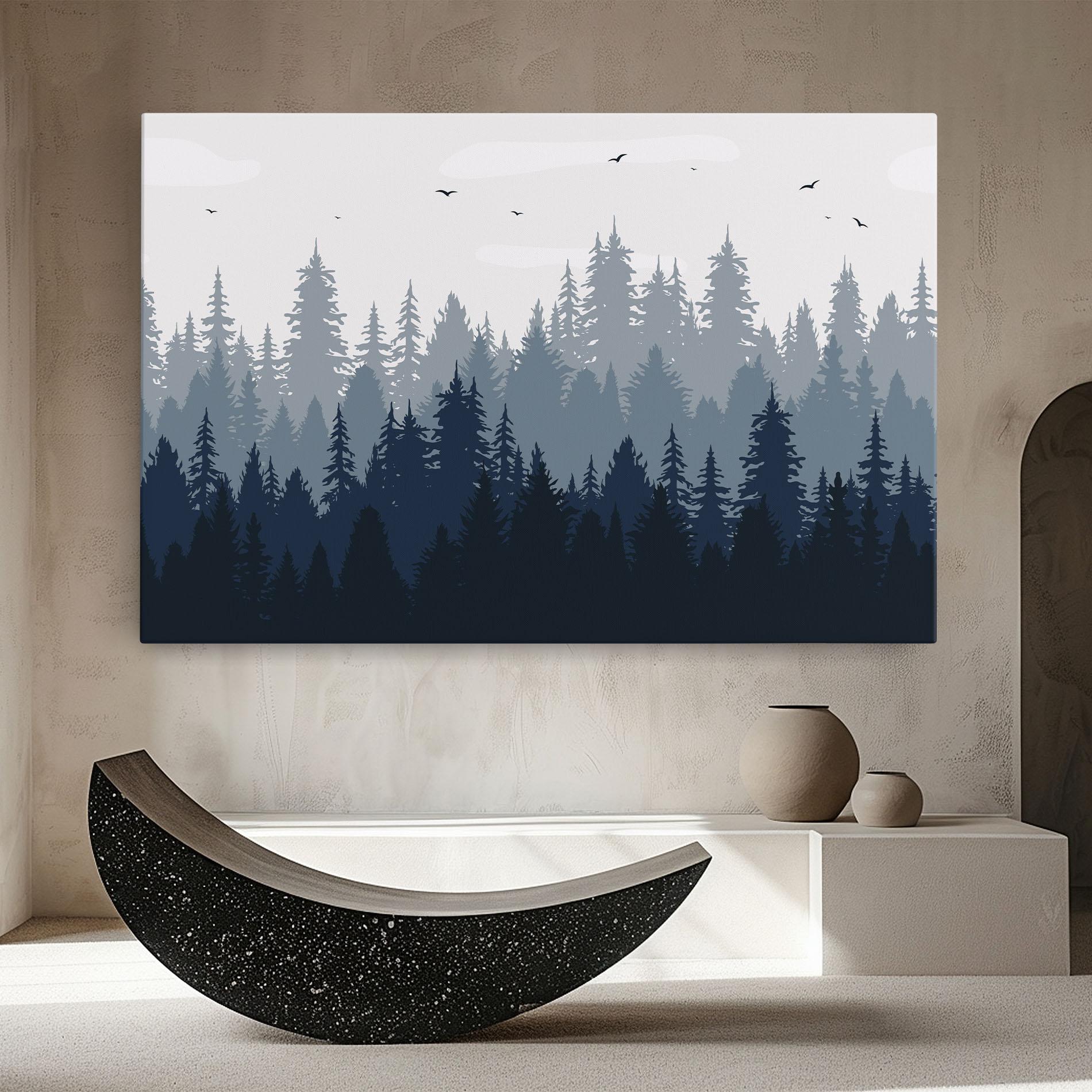 Leinwandbild Foggy Blue Forest mockup 8