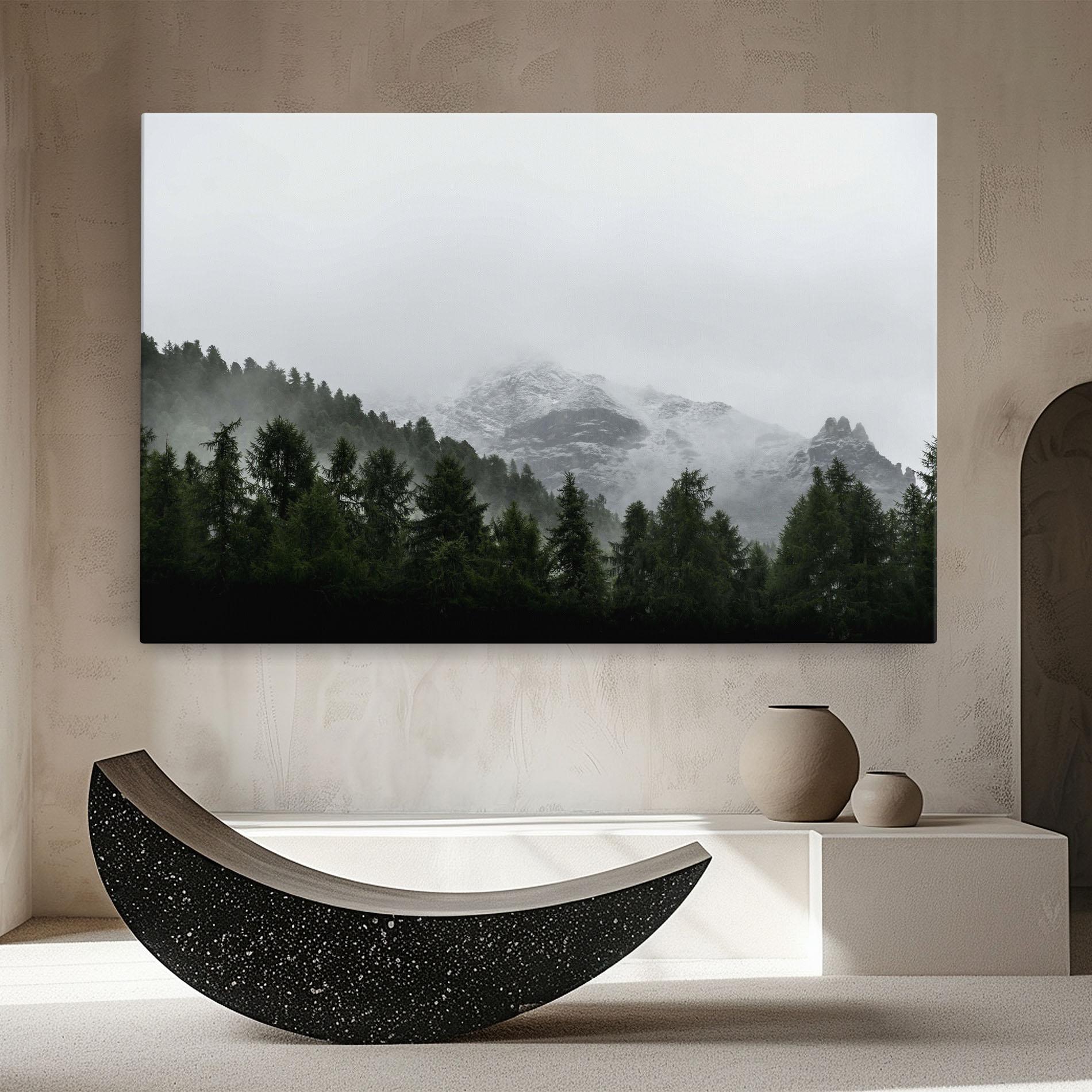 Leinwandbild Foggy Mountain Forest mockup 8
