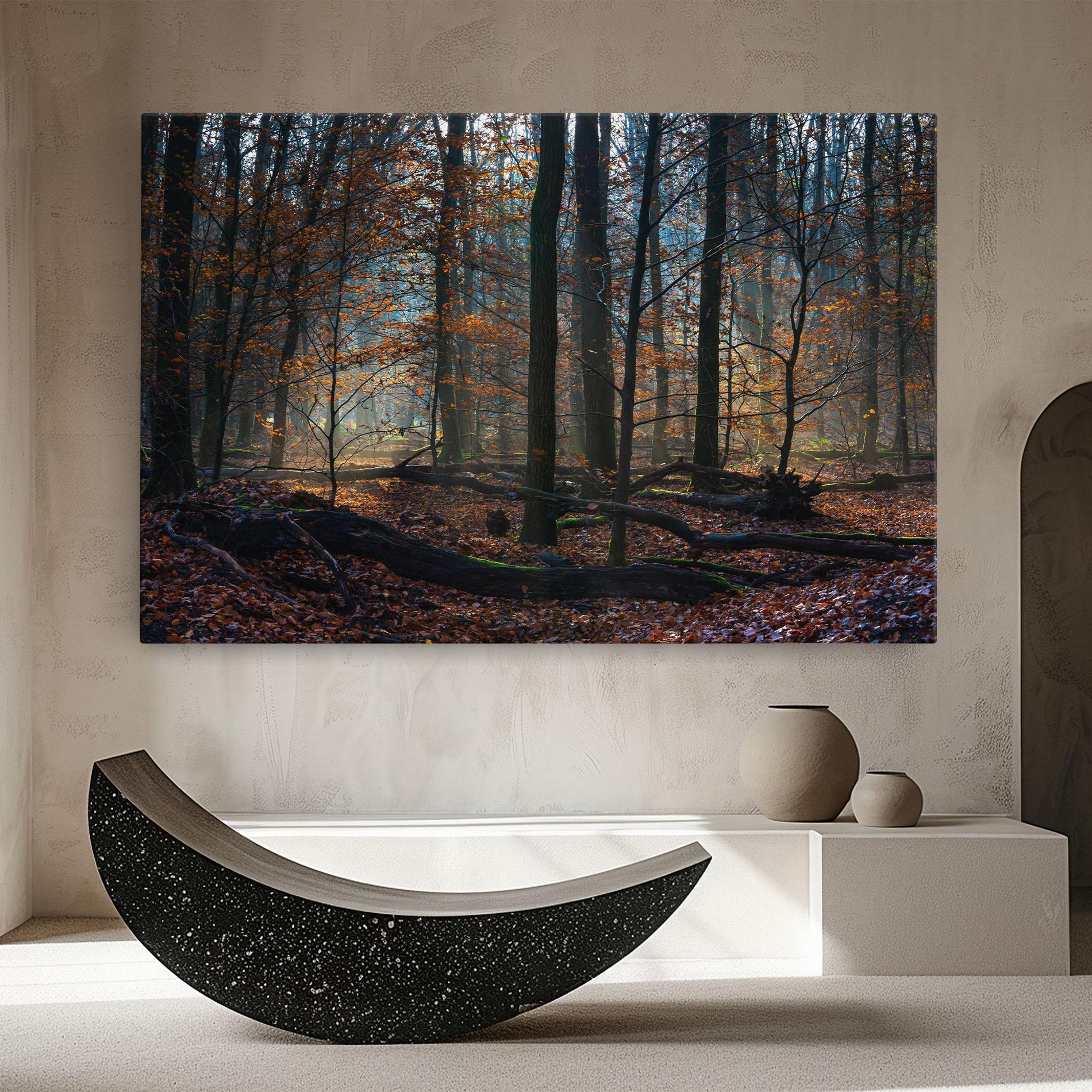 Leinwandbild Forest Autumn Day mockup 8