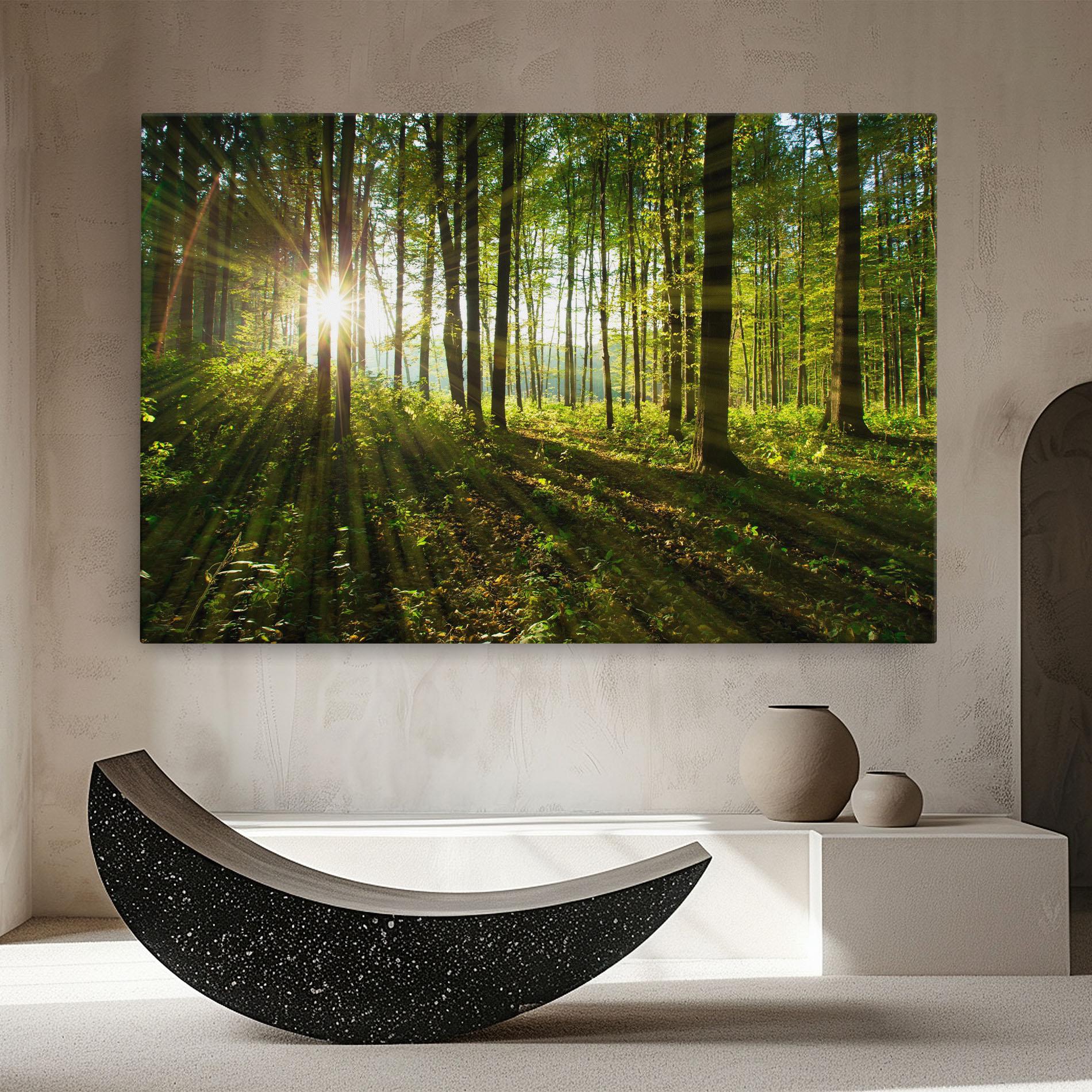 Leinwandbild Green Light Forest mockup 8