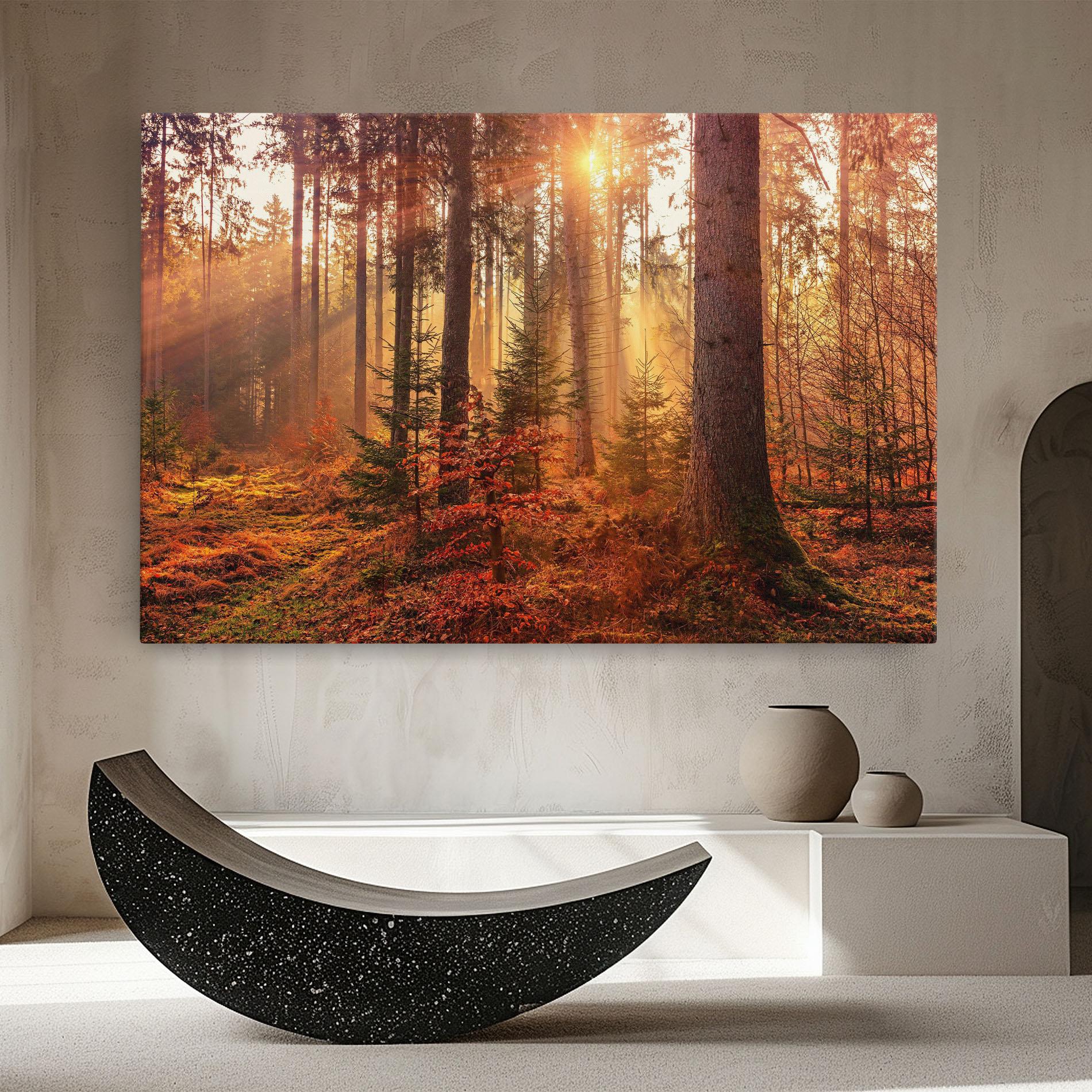 Leinwandbild Orange Light Forest mockup 8