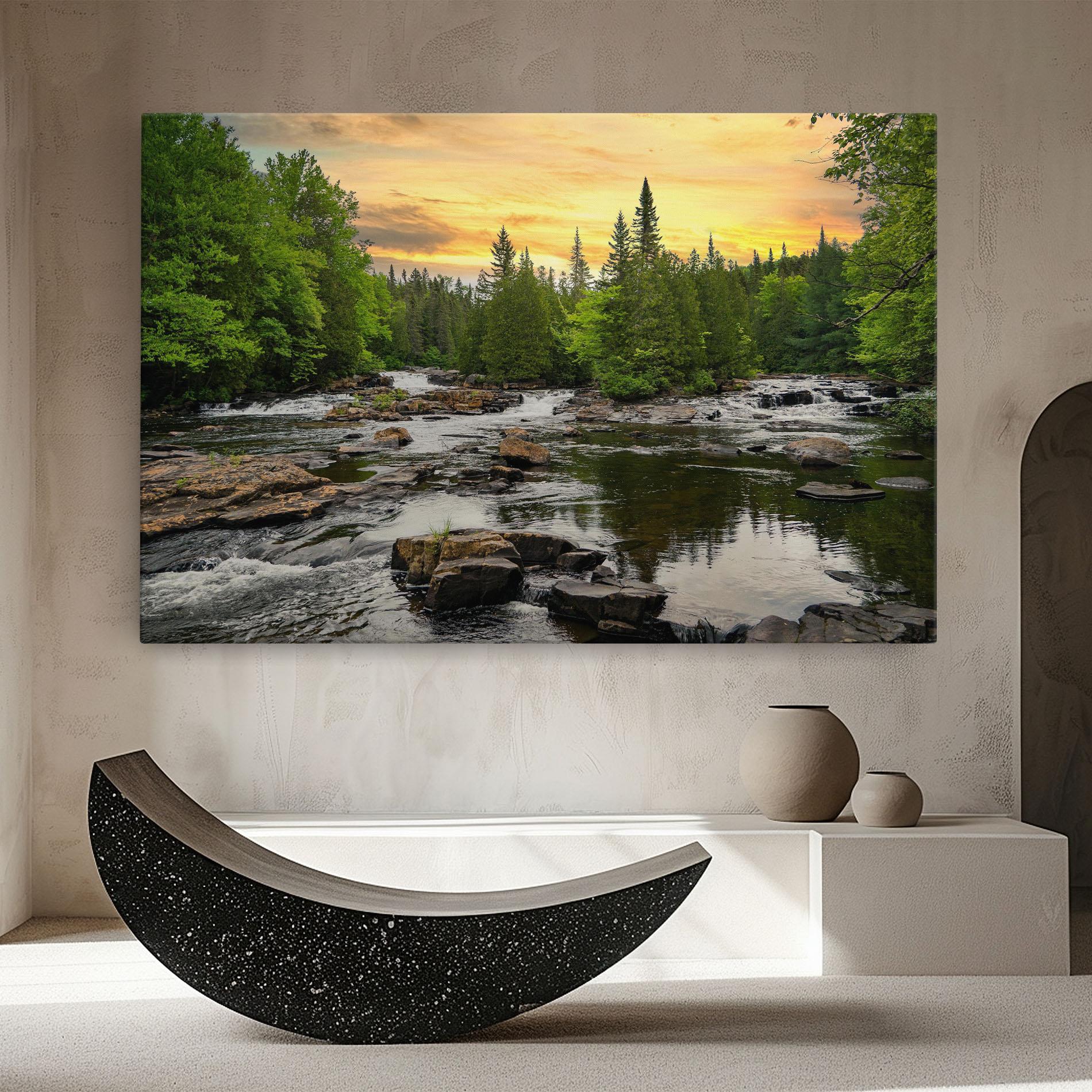 Leinwandbild Small River Forest mockup 8