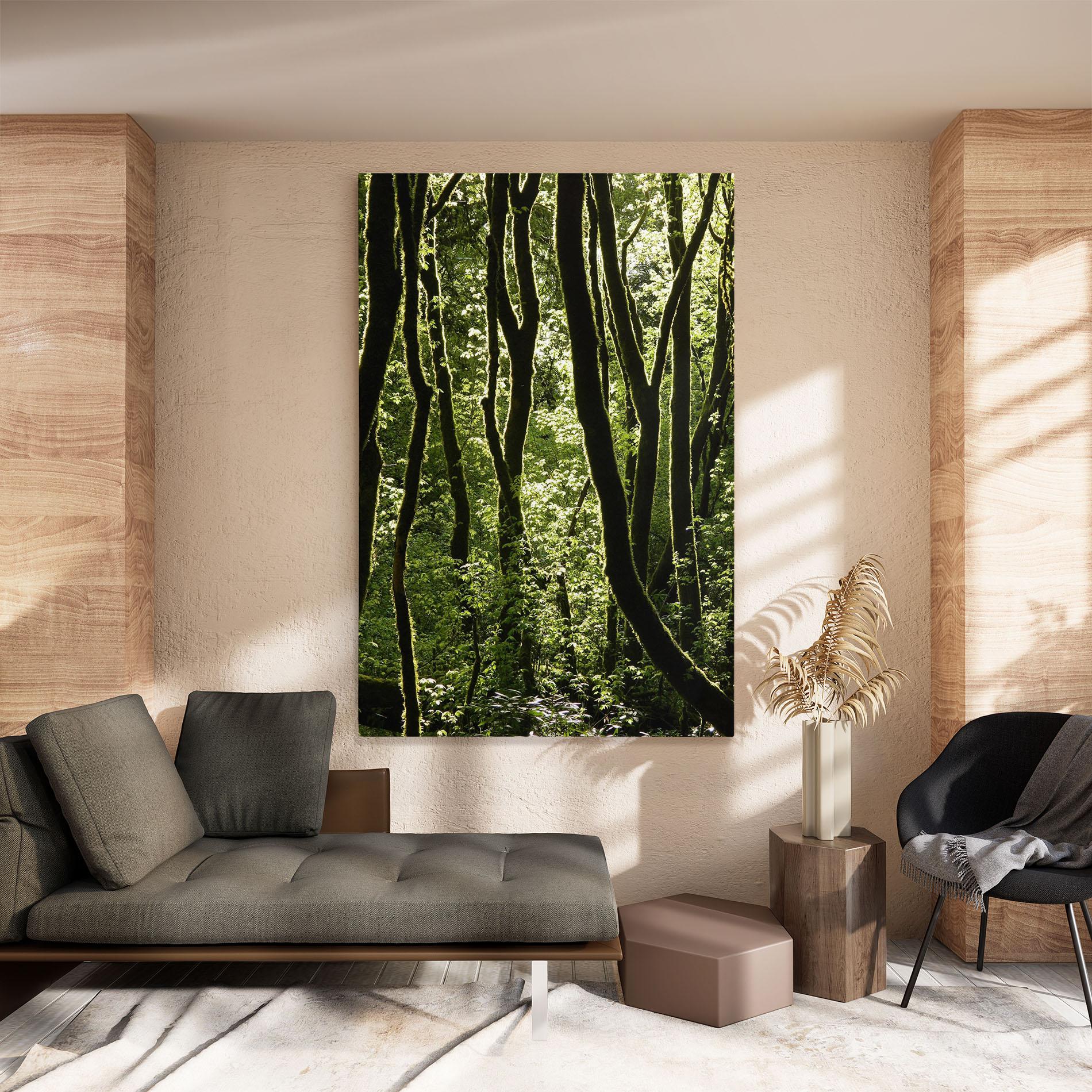 Leinwandbild Forest Black Trees mockup 8