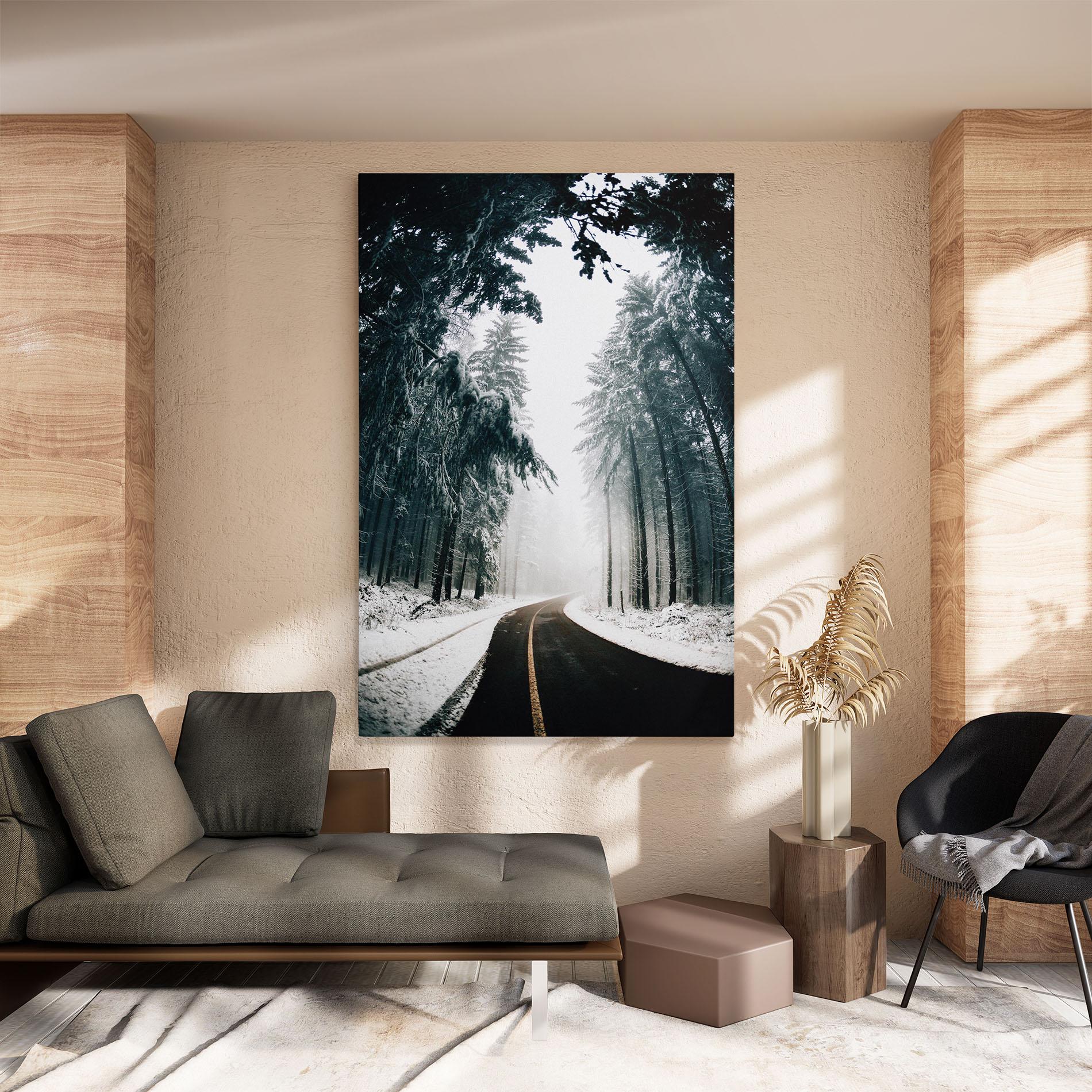 Leinwandbild Snow Road Dorest mockup 8
