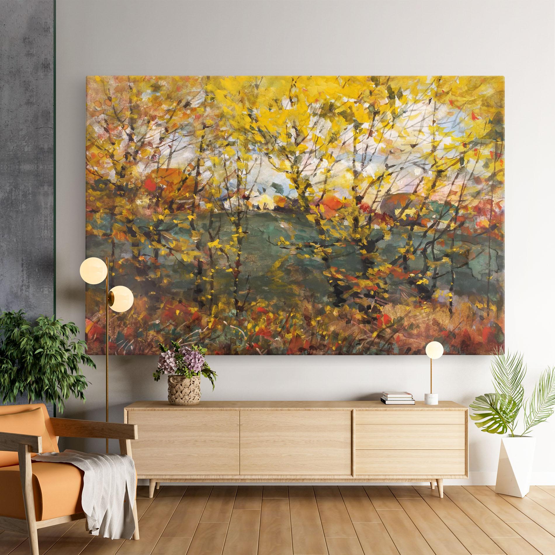 Leinwandbild Autumn Painting Tree mockup 9