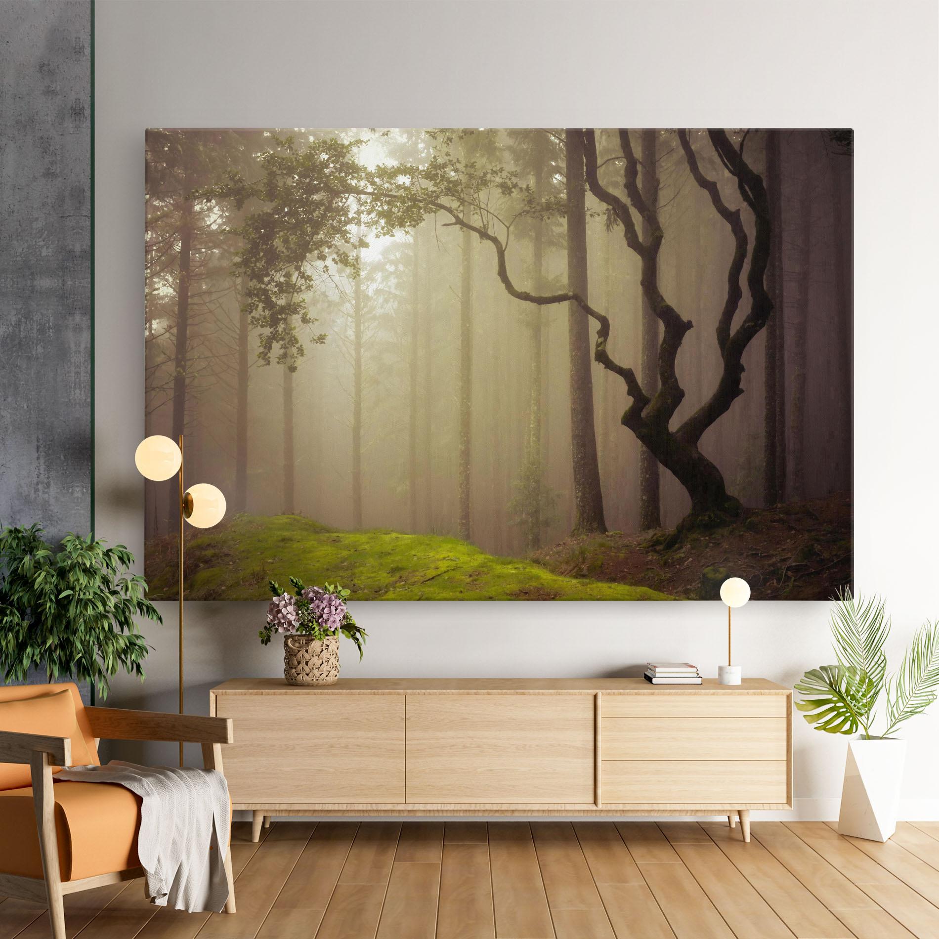 Leinwandbild Foggy Tree Art mockup 9