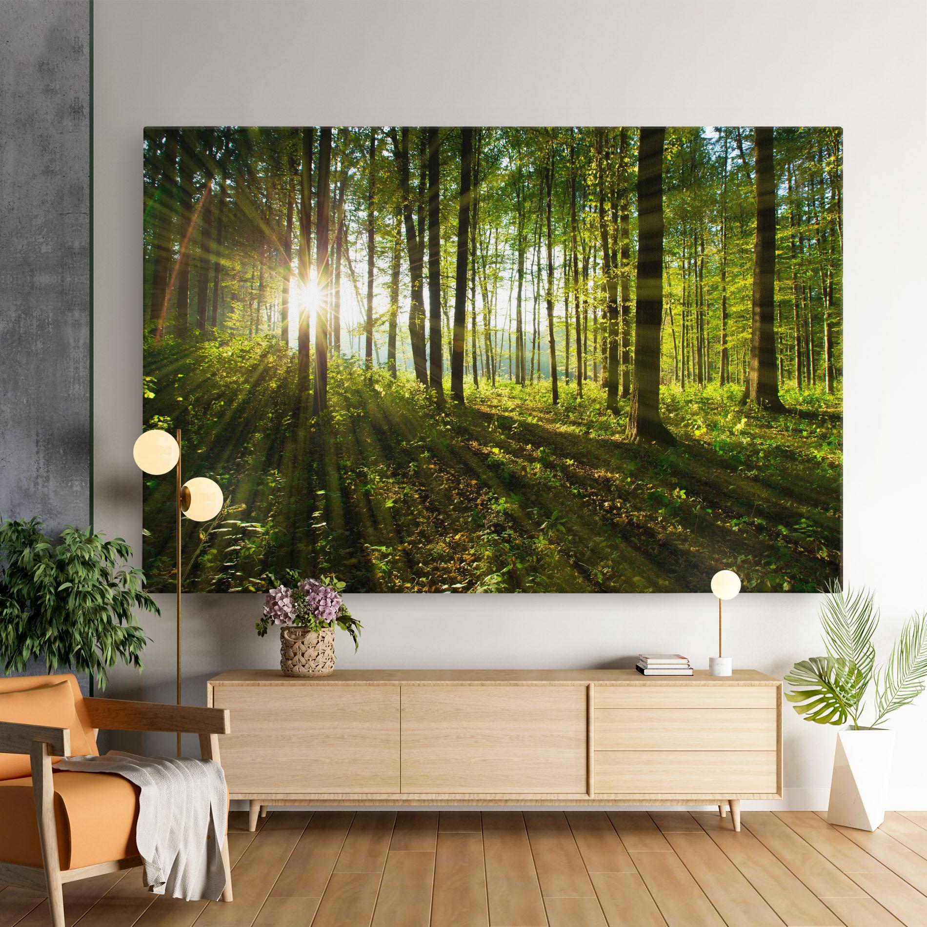 Leinwandbild Green Light Forest mockup 9