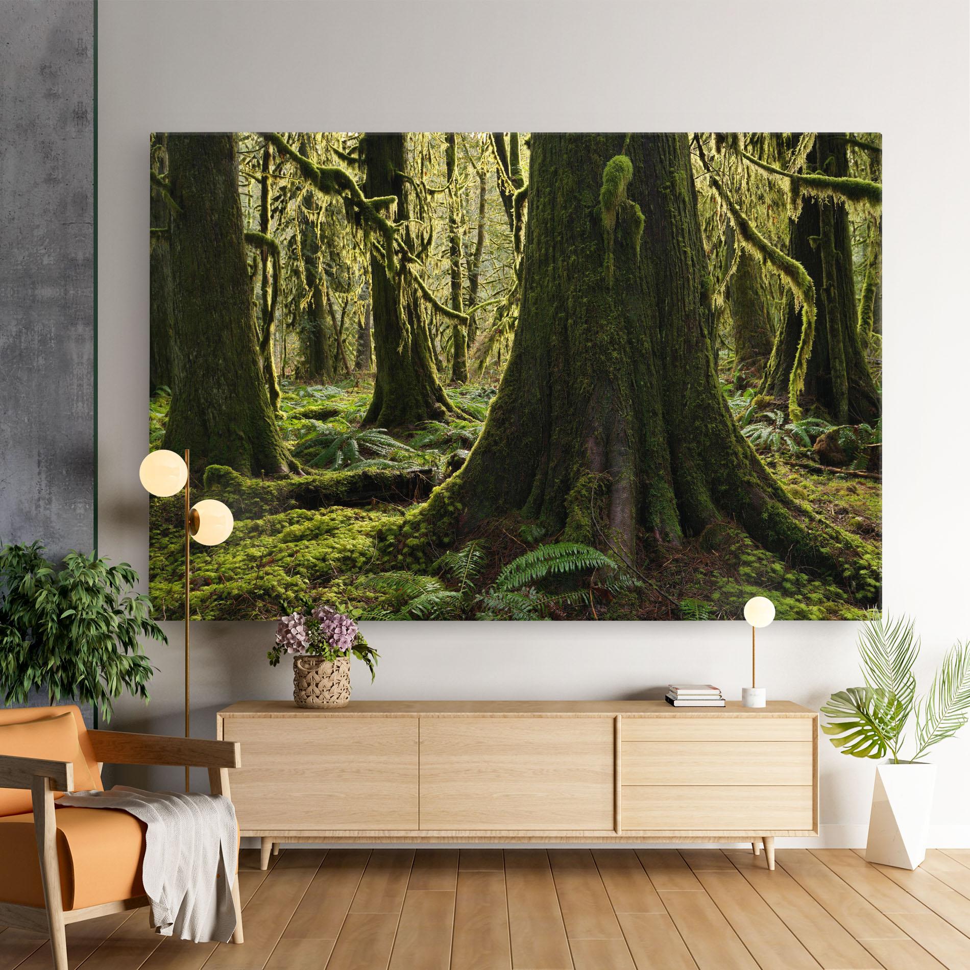 Leinwandbild Green Moss Forest mockup 9