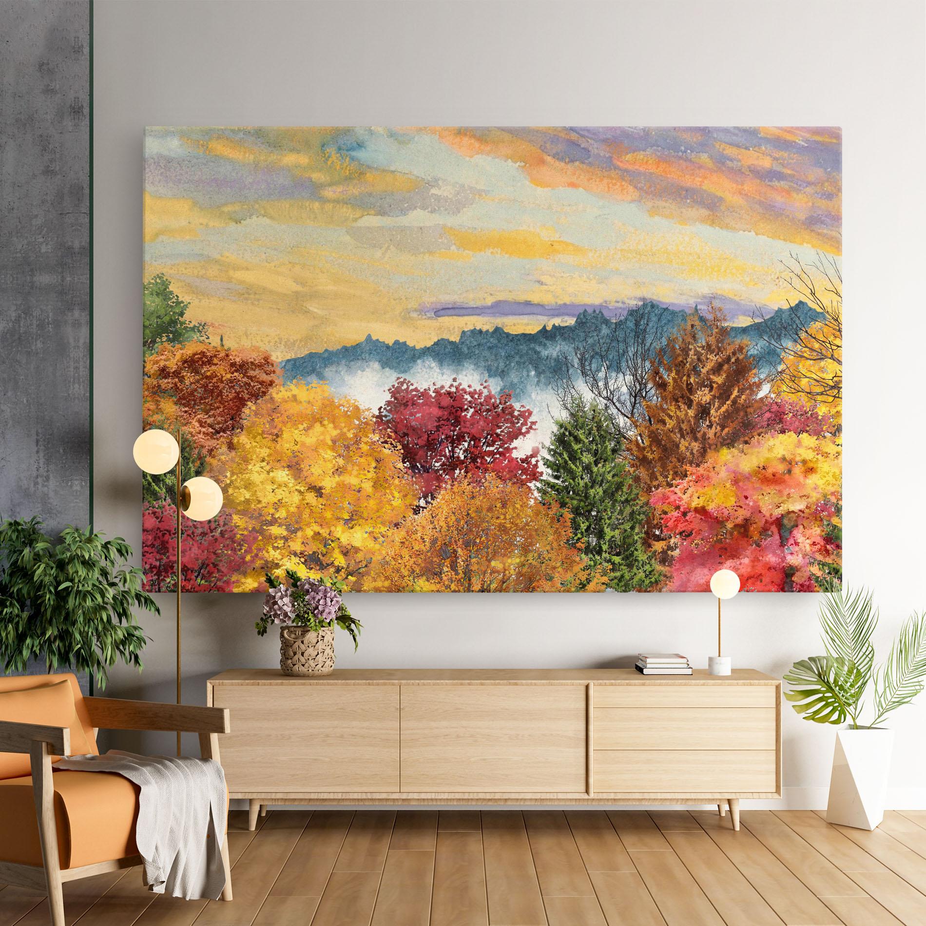 Leinwandbild Mix Color Trees mockup 9