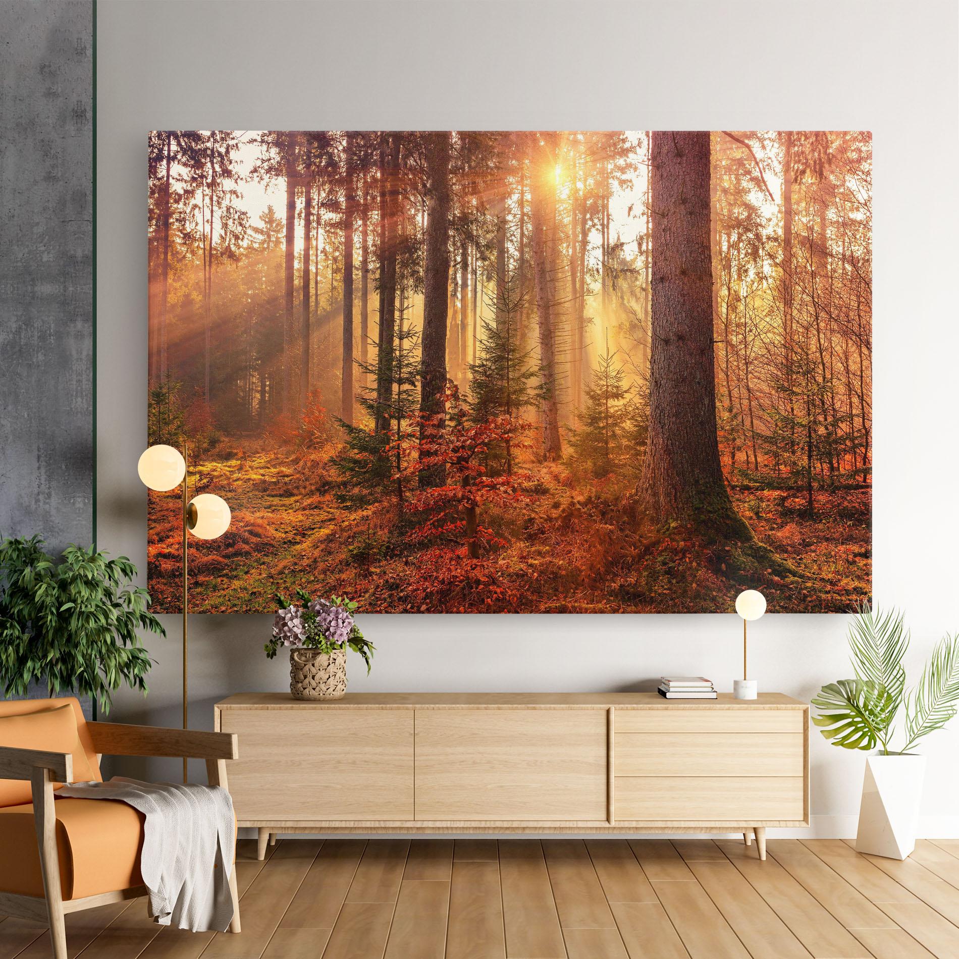 Leinwandbild Orange Light Forest mockup 9