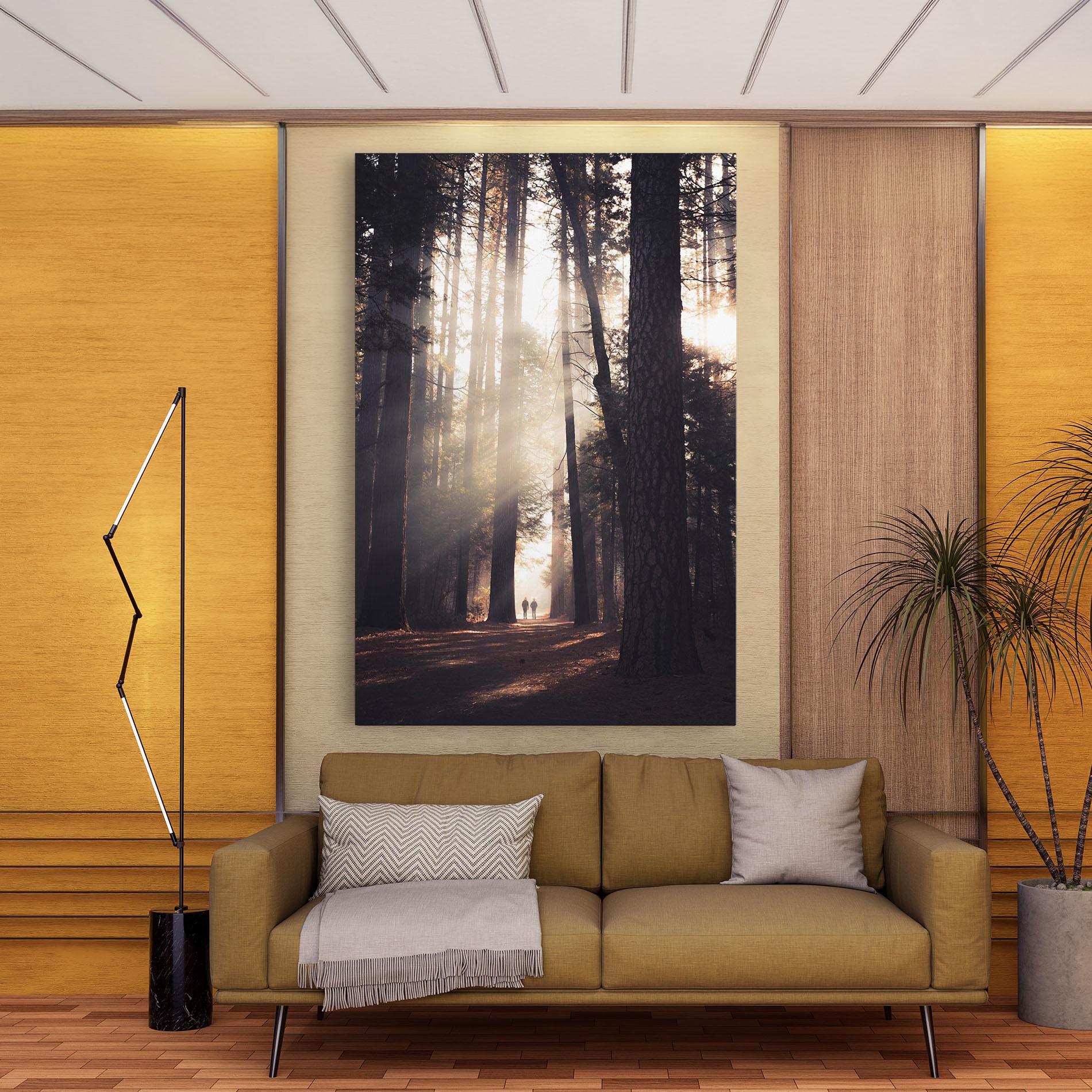 Leinwandbild Foggy Couple Forest mockup 9