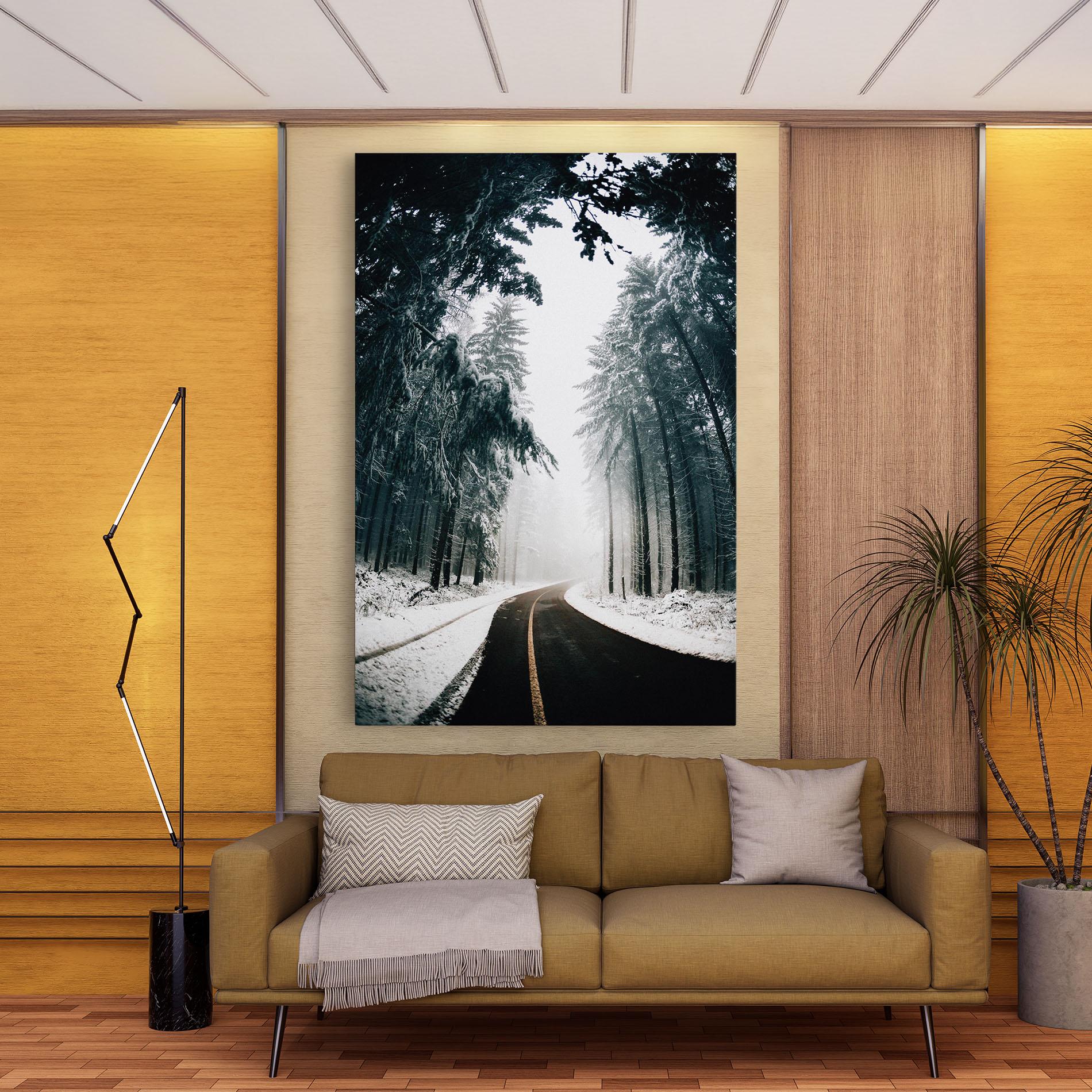 Leinwandbild Snow Road Dorest mockup 9