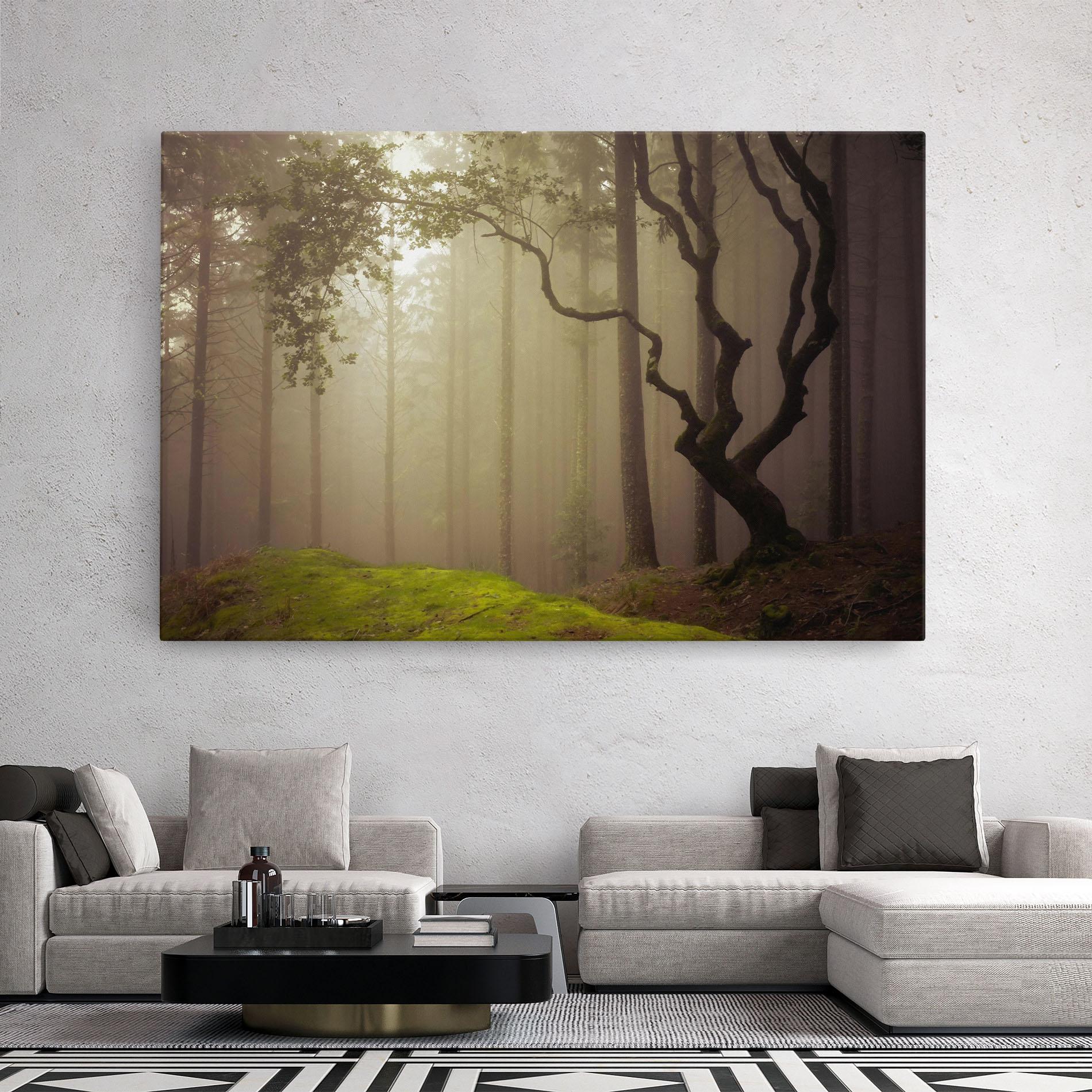 Leinwandbild Foggy Tree Art mockup 2