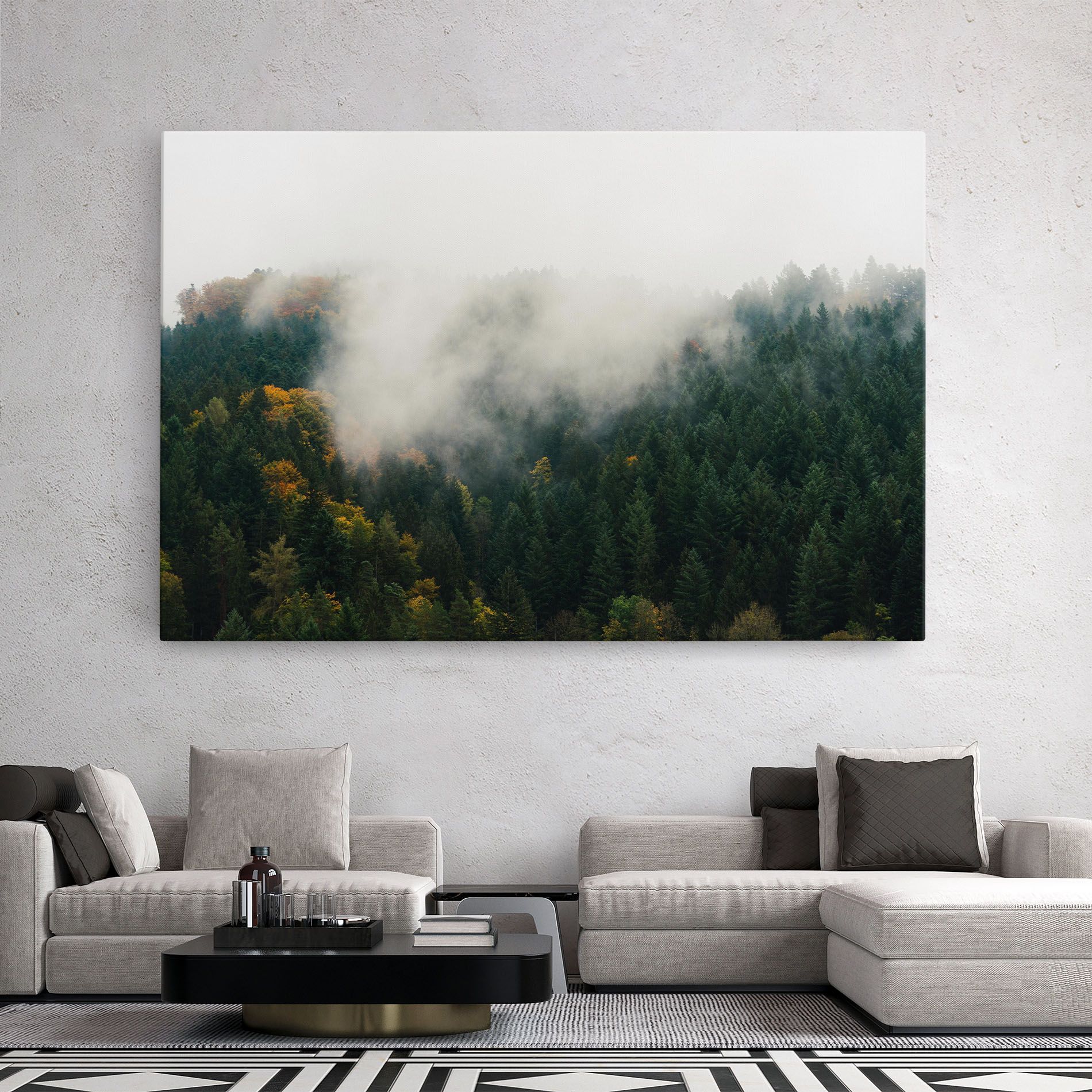 Foggy Tree Forest mockup 2