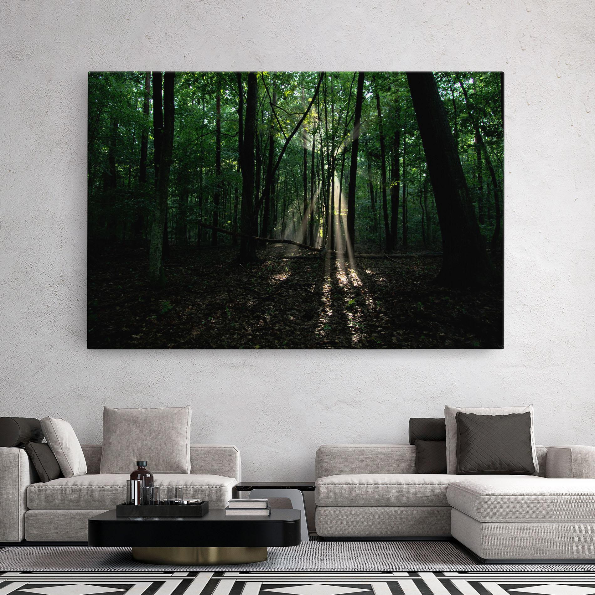 Leinwandbild Forest Sun Light mockup 2