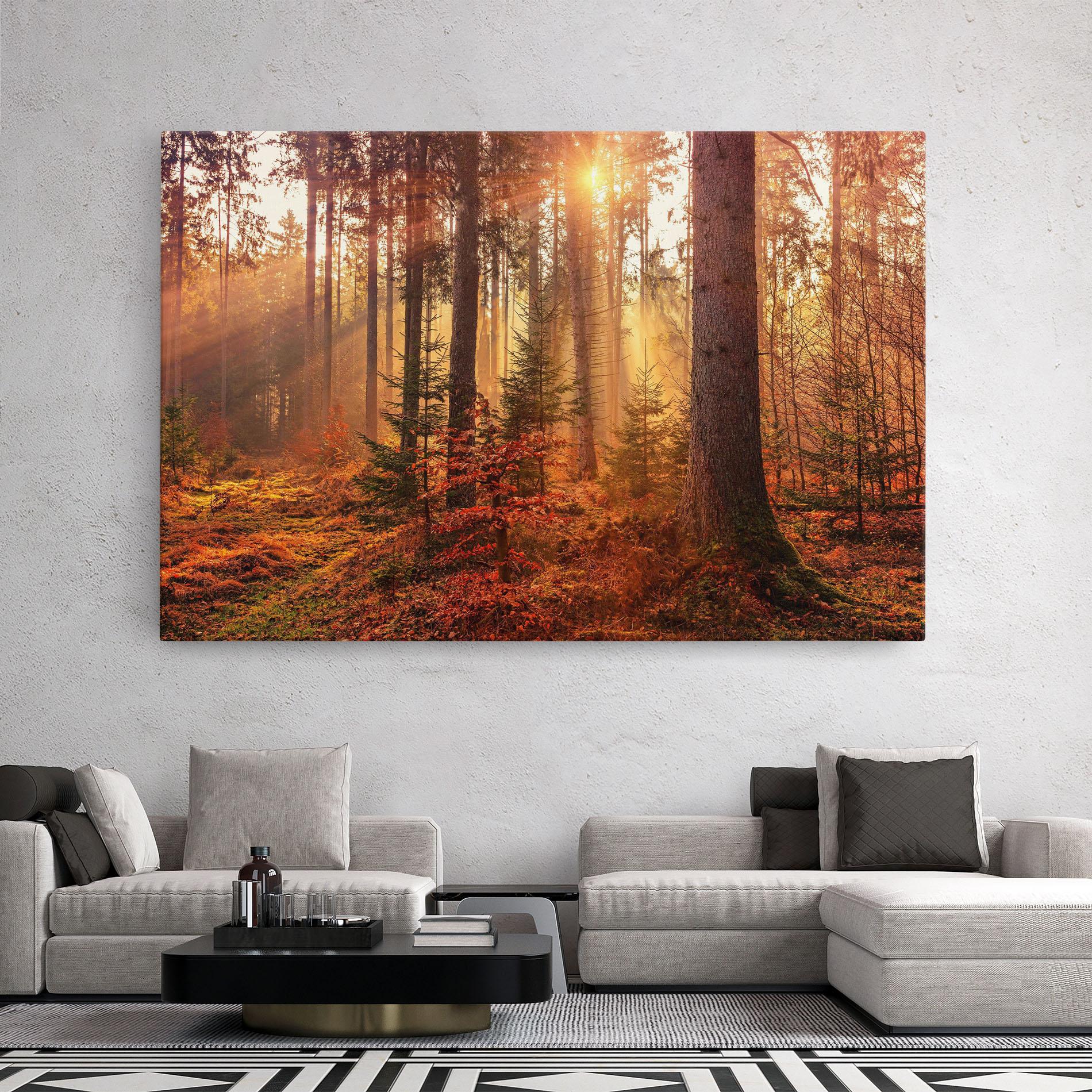 Leinwandbild Orange Light Forest mockup 2