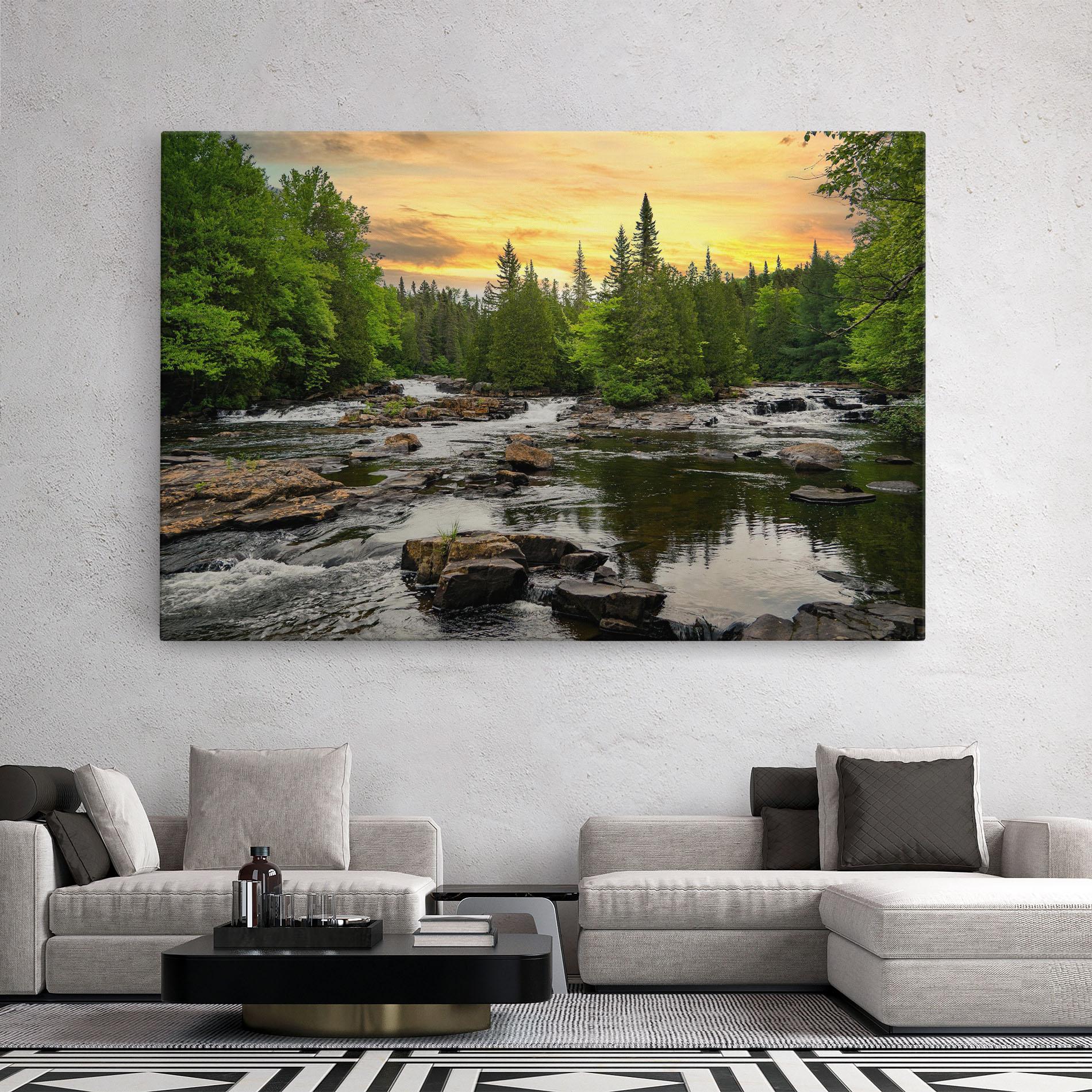 Leinwandbild Small River Forest mockup 2