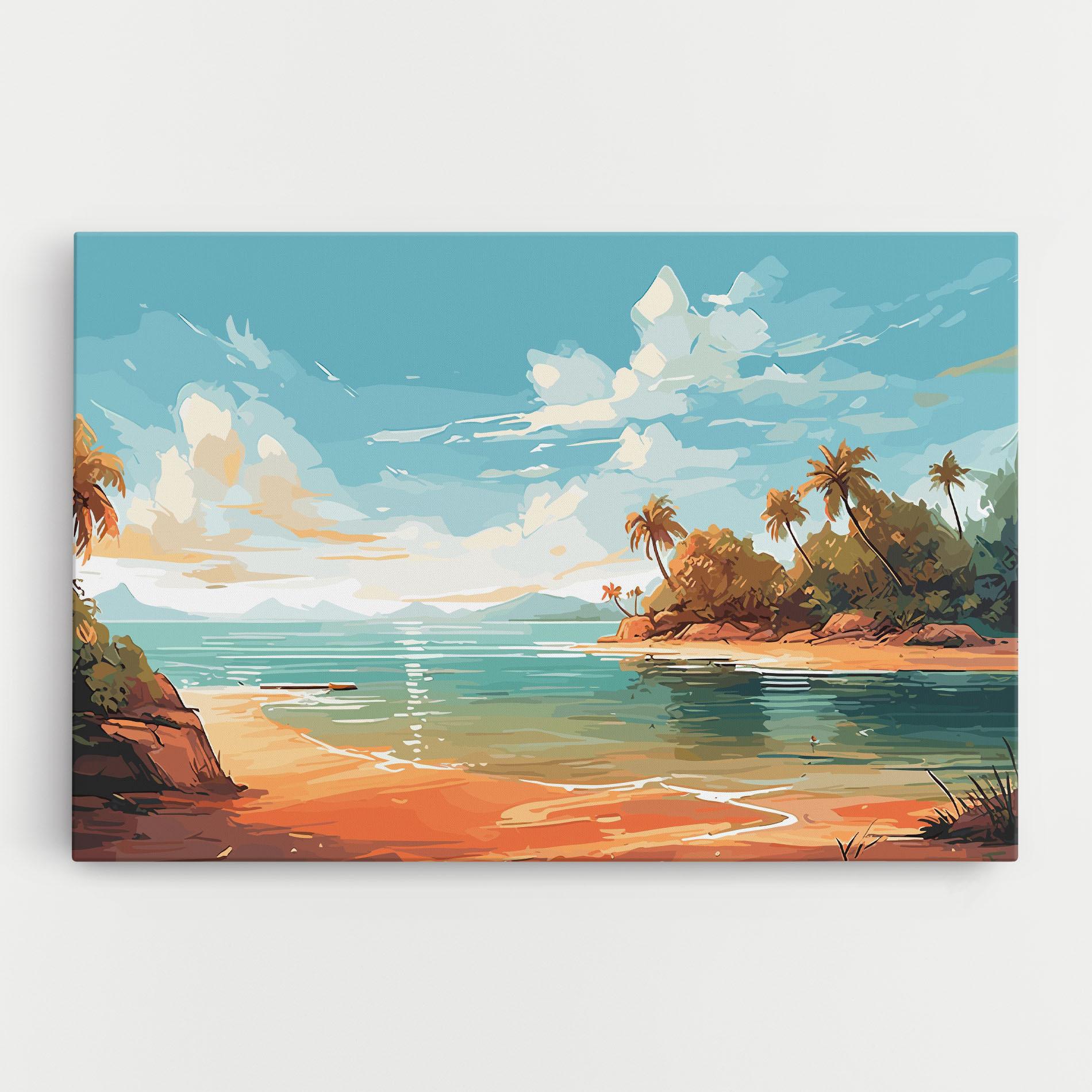 Leinwandbild Blue Sky Beach mockup 0