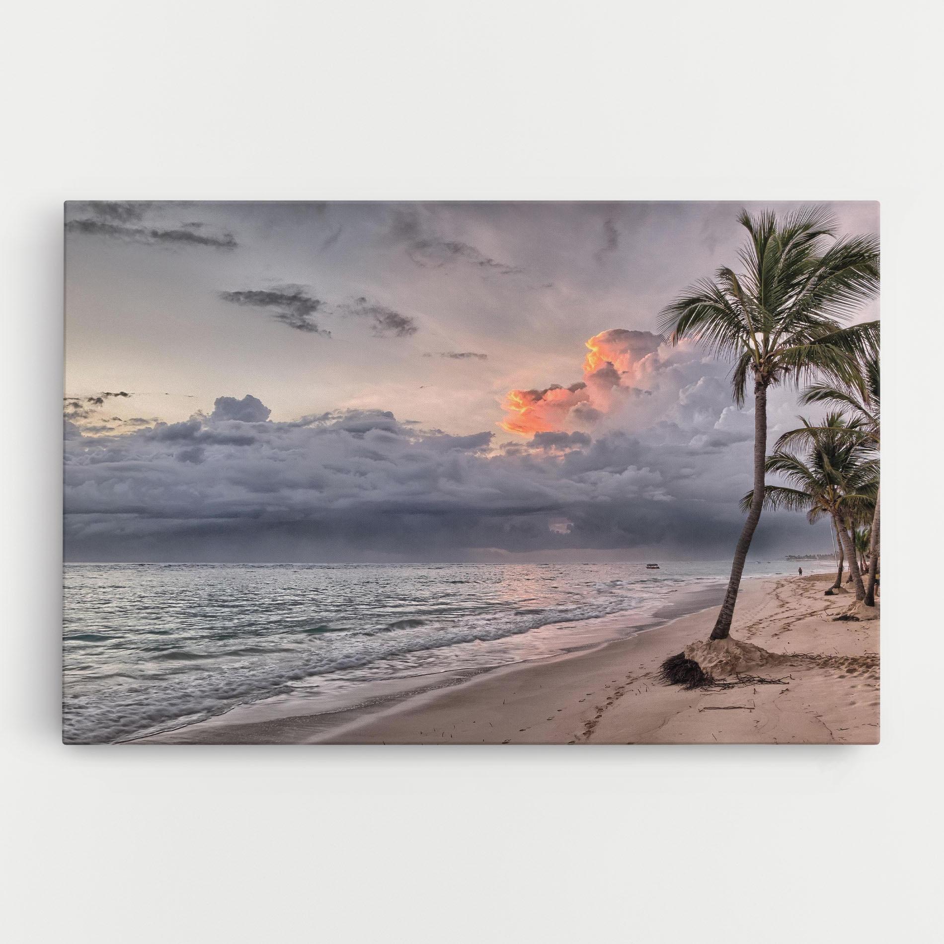 Leinwandbild Cloudy Beach mockup 0