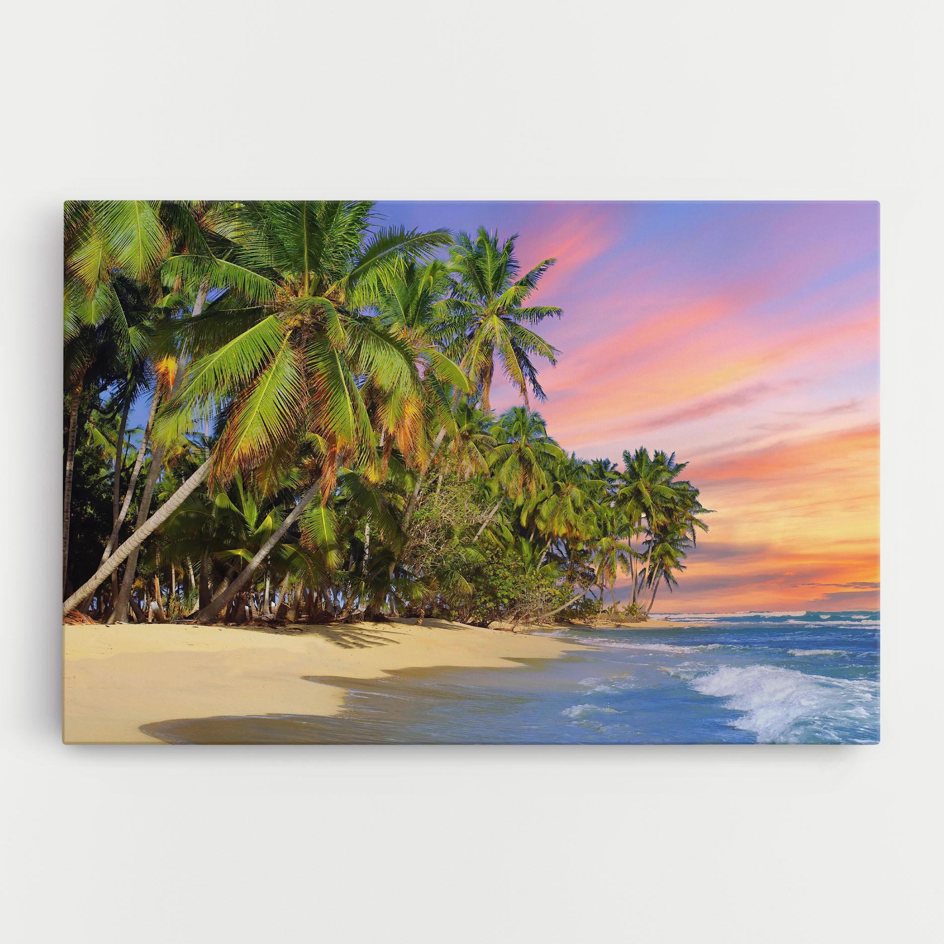 Leinwandbild Coconut Tree Sunset mockup 0