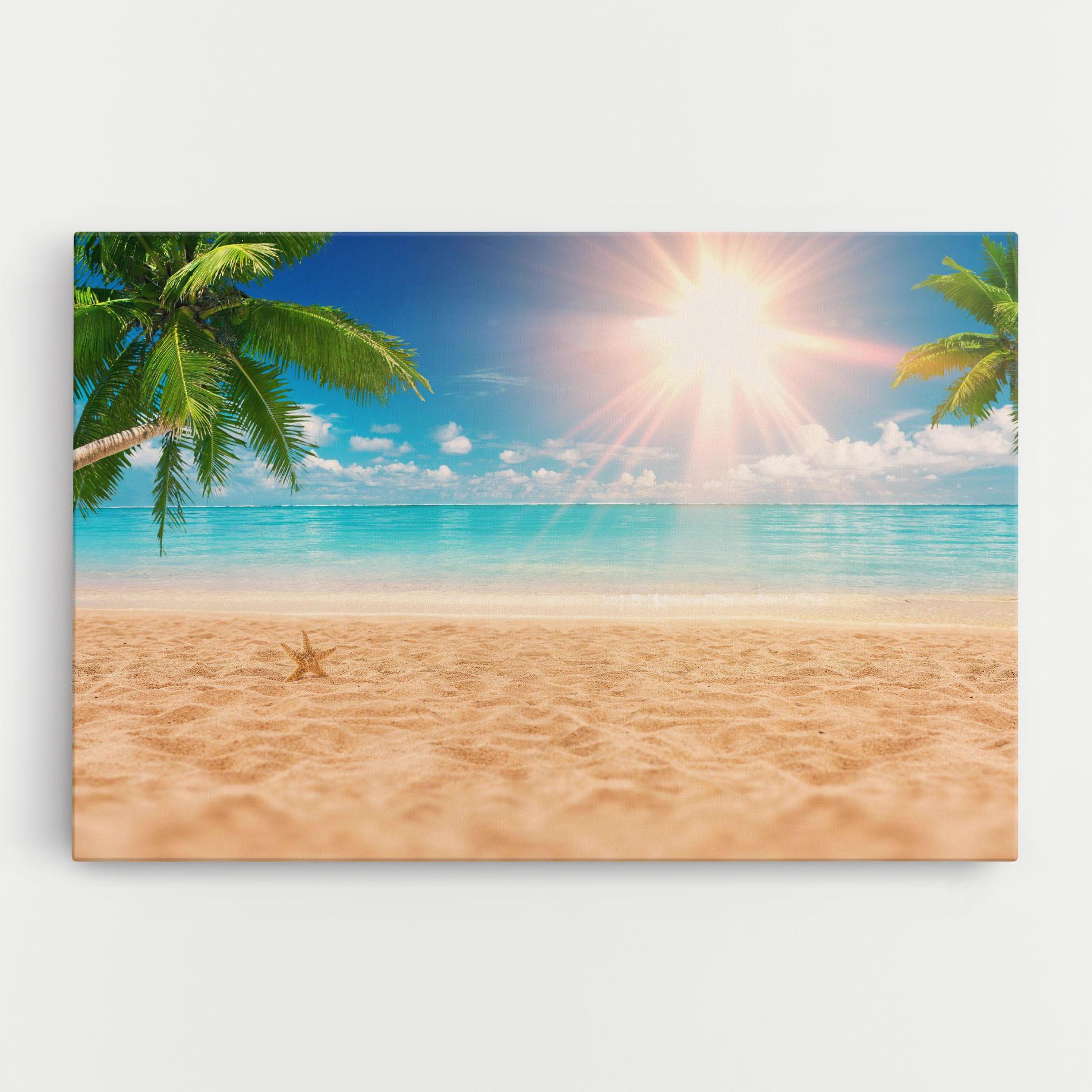 Leinwandbild Exotic Beach Ocean mockup 0