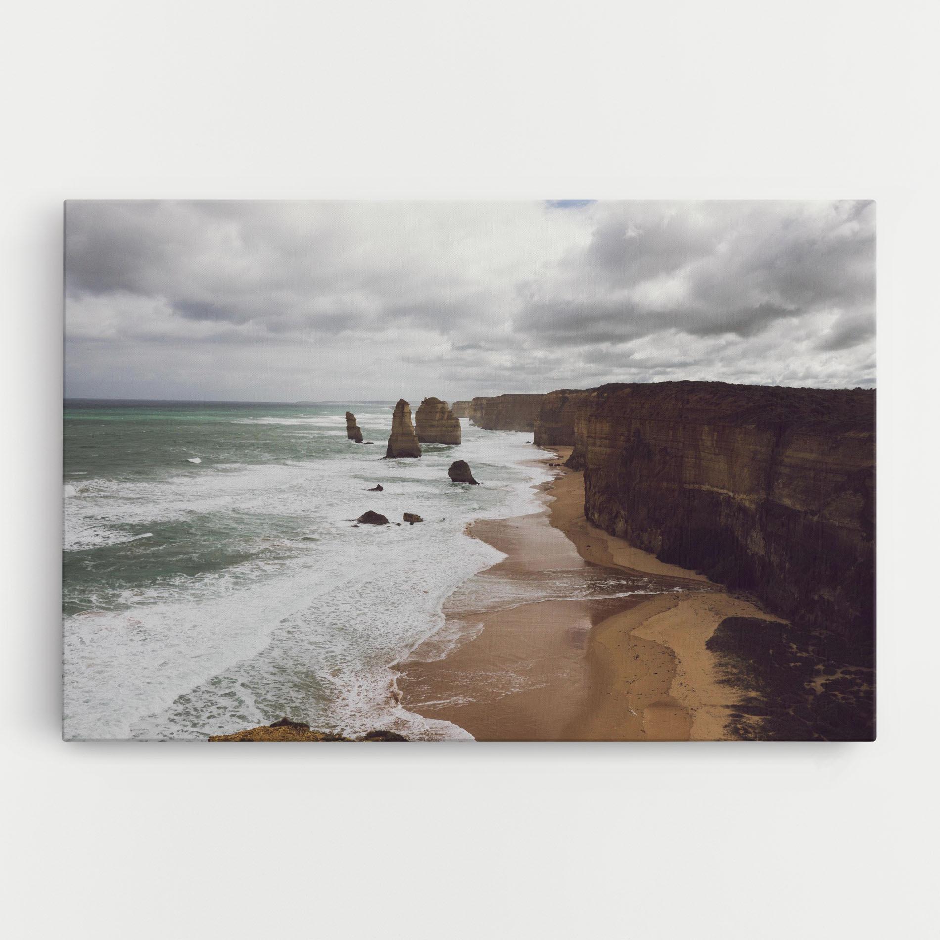 Leinwandbild Grey Clouds Beach mockup 0
