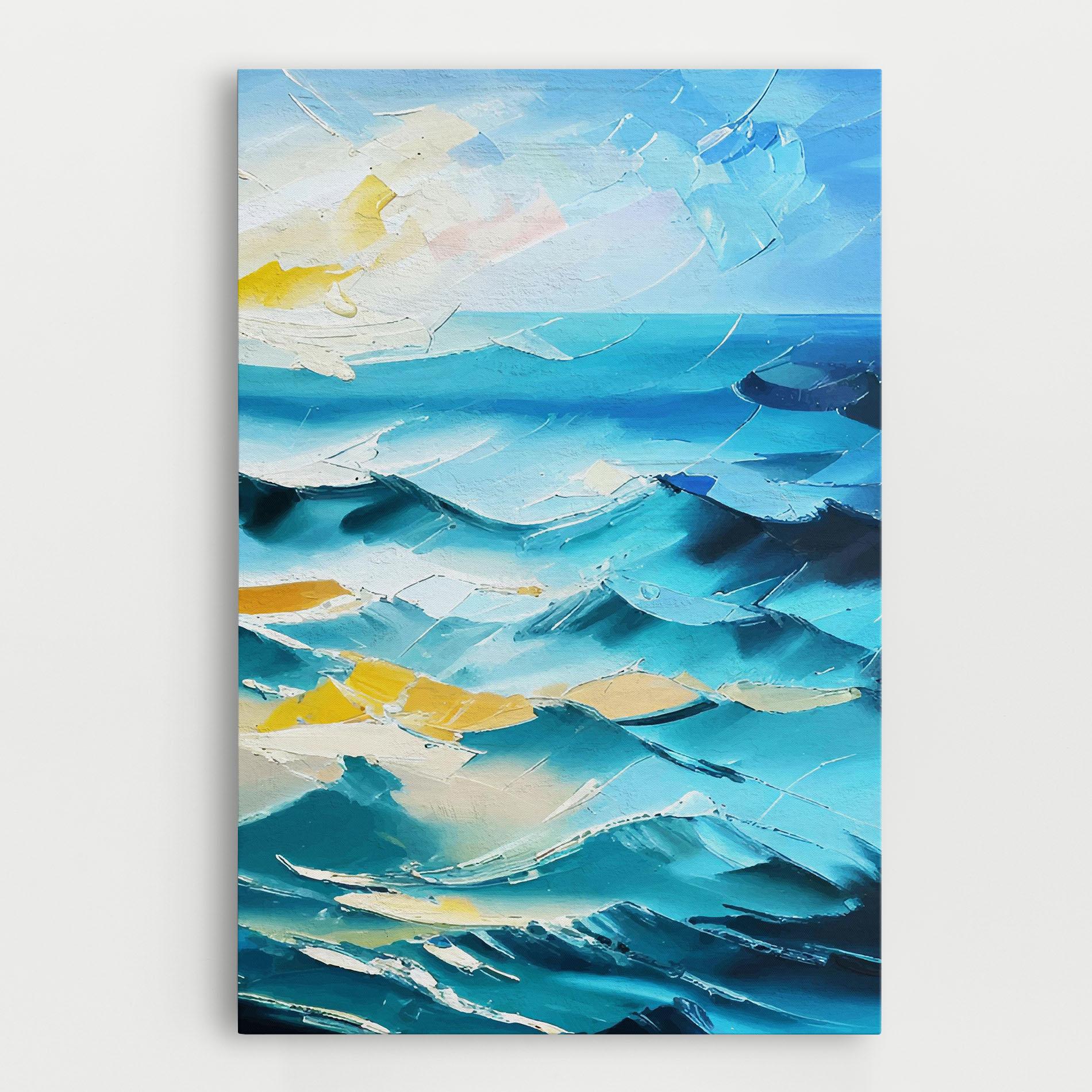 Leinwandbild Blue Ocean Painting mockup 0
