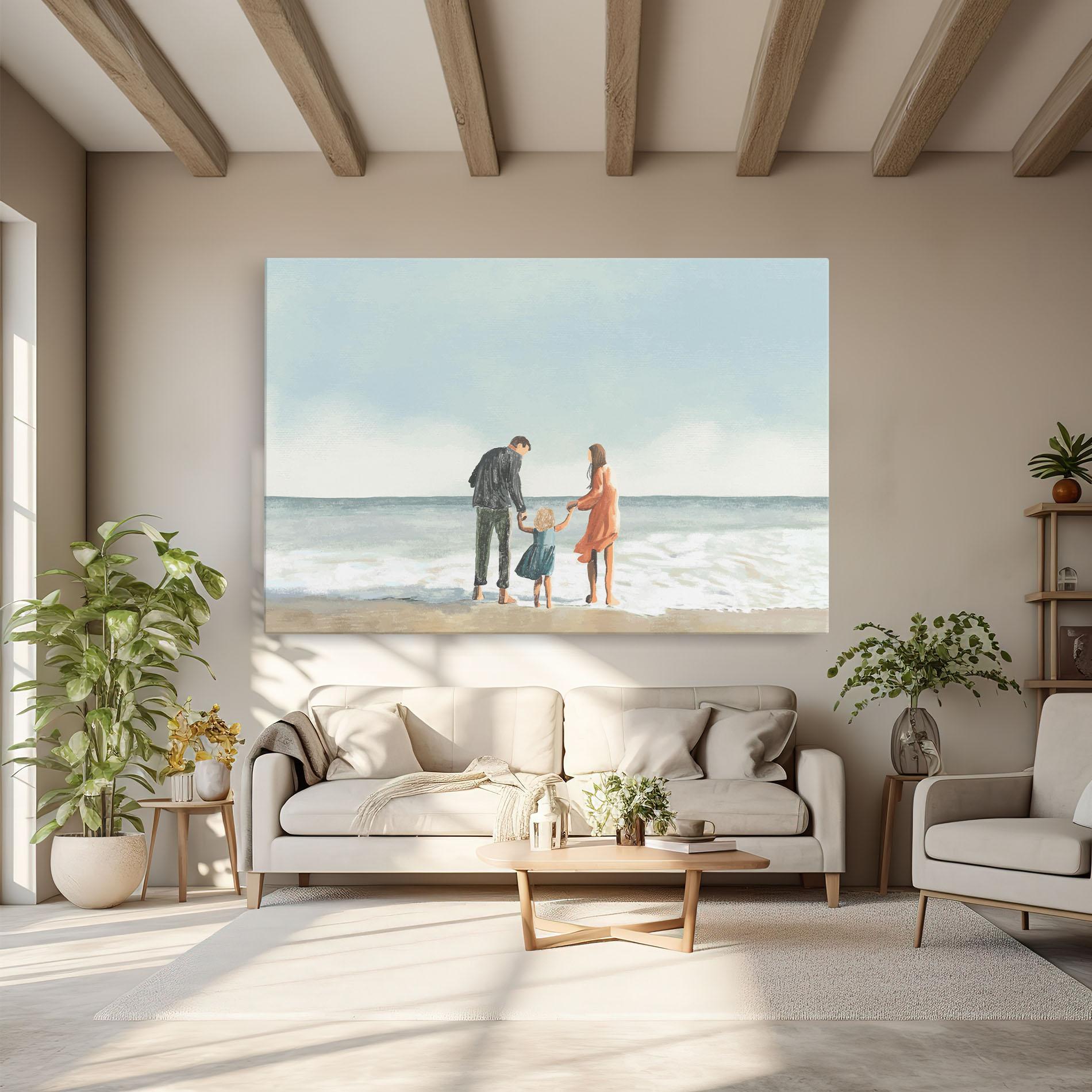 Leinwandbild Beach Family mockup 6