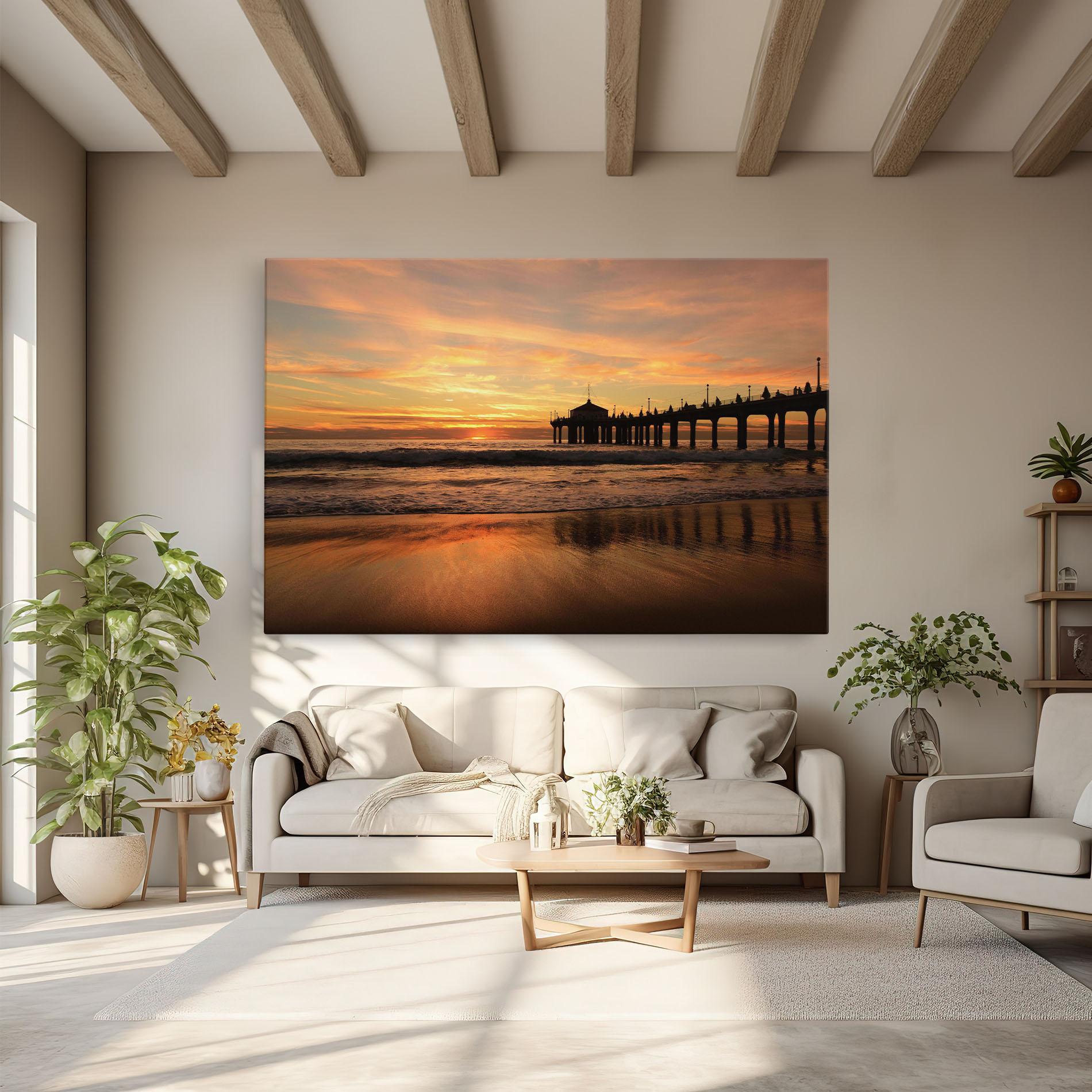 Leinwandbild Beach Sunset View mockup 6
