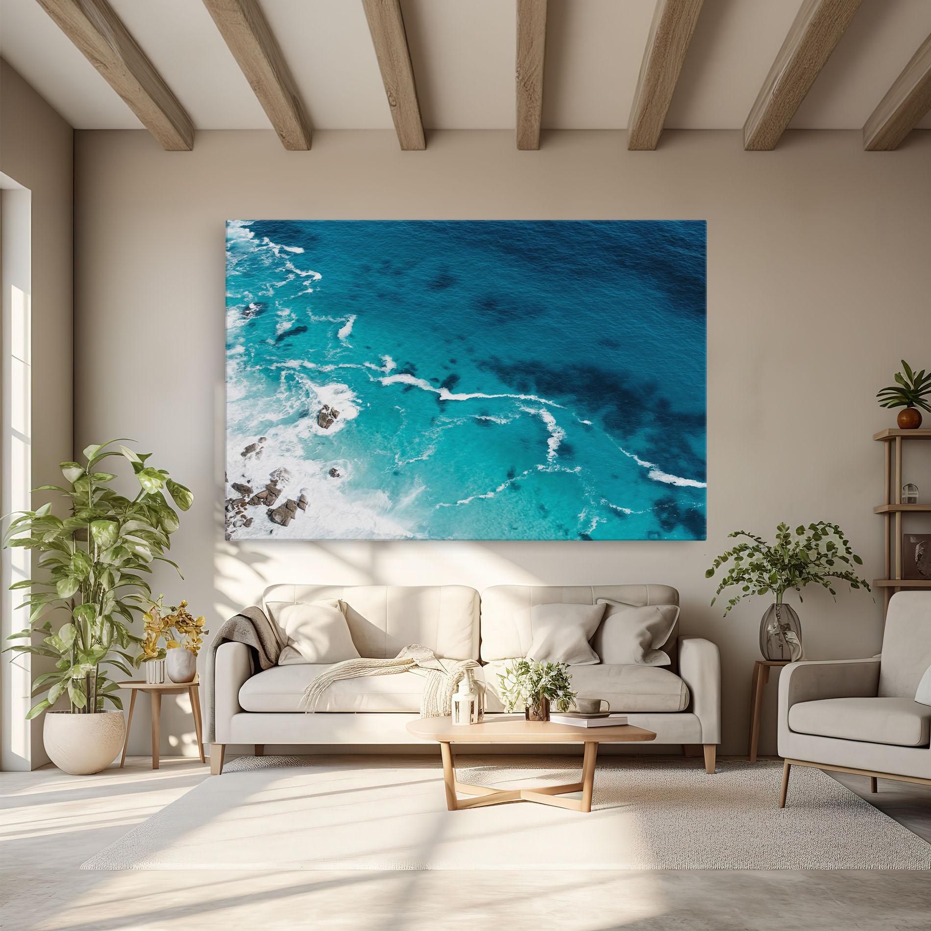 Leinwandbild Blue Water Beach mockup 6