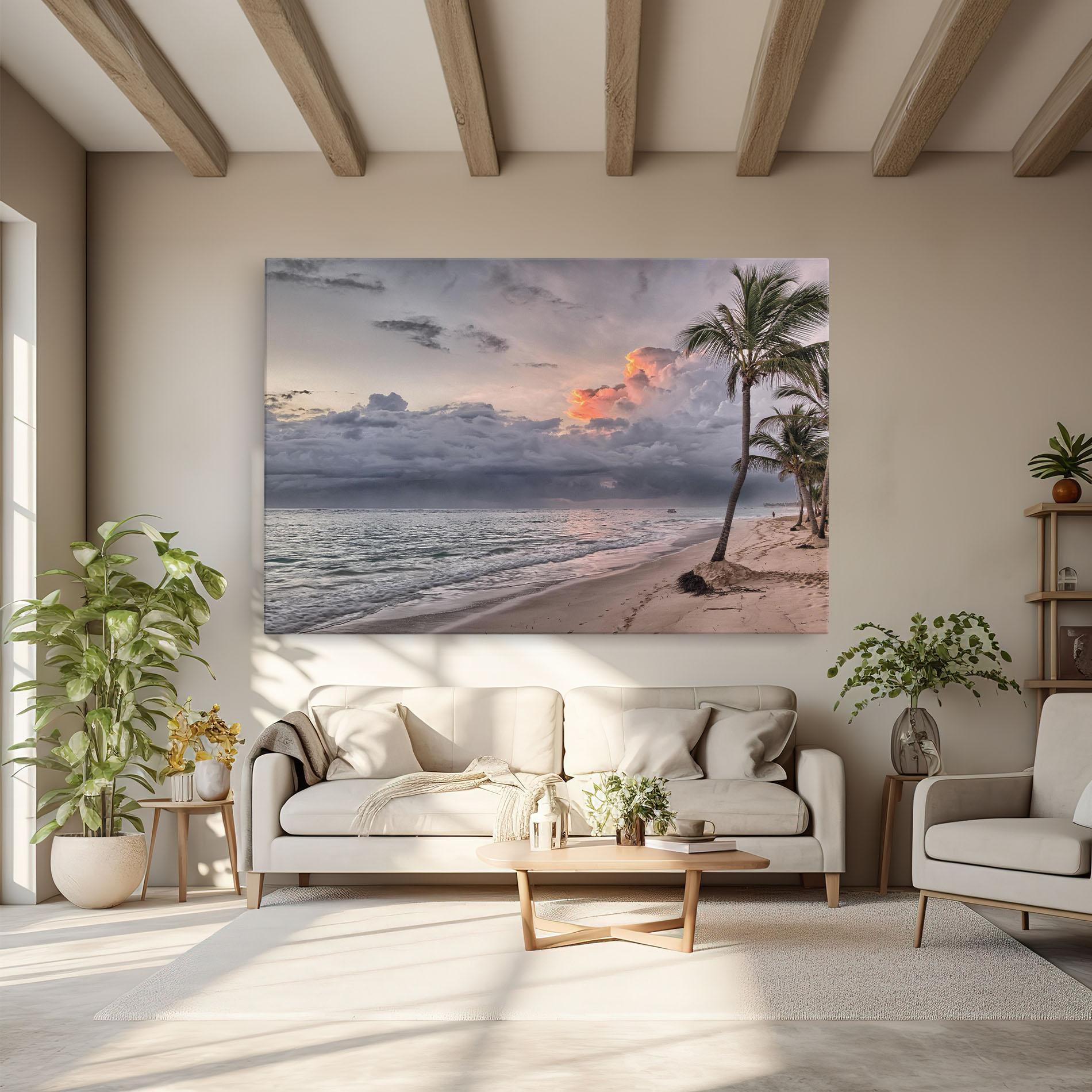 Leinwandbild Cloudy Beach mockup 6