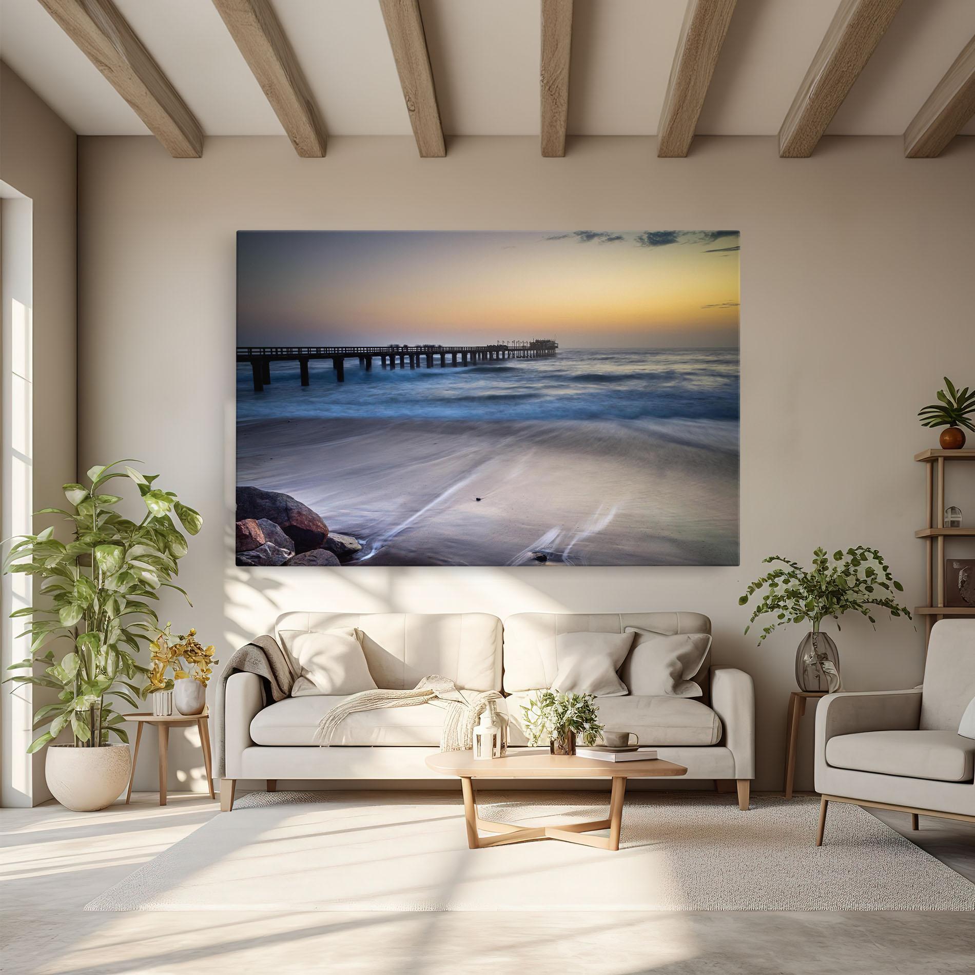 Leinwandbild Empty Pretty Beach mockup 6