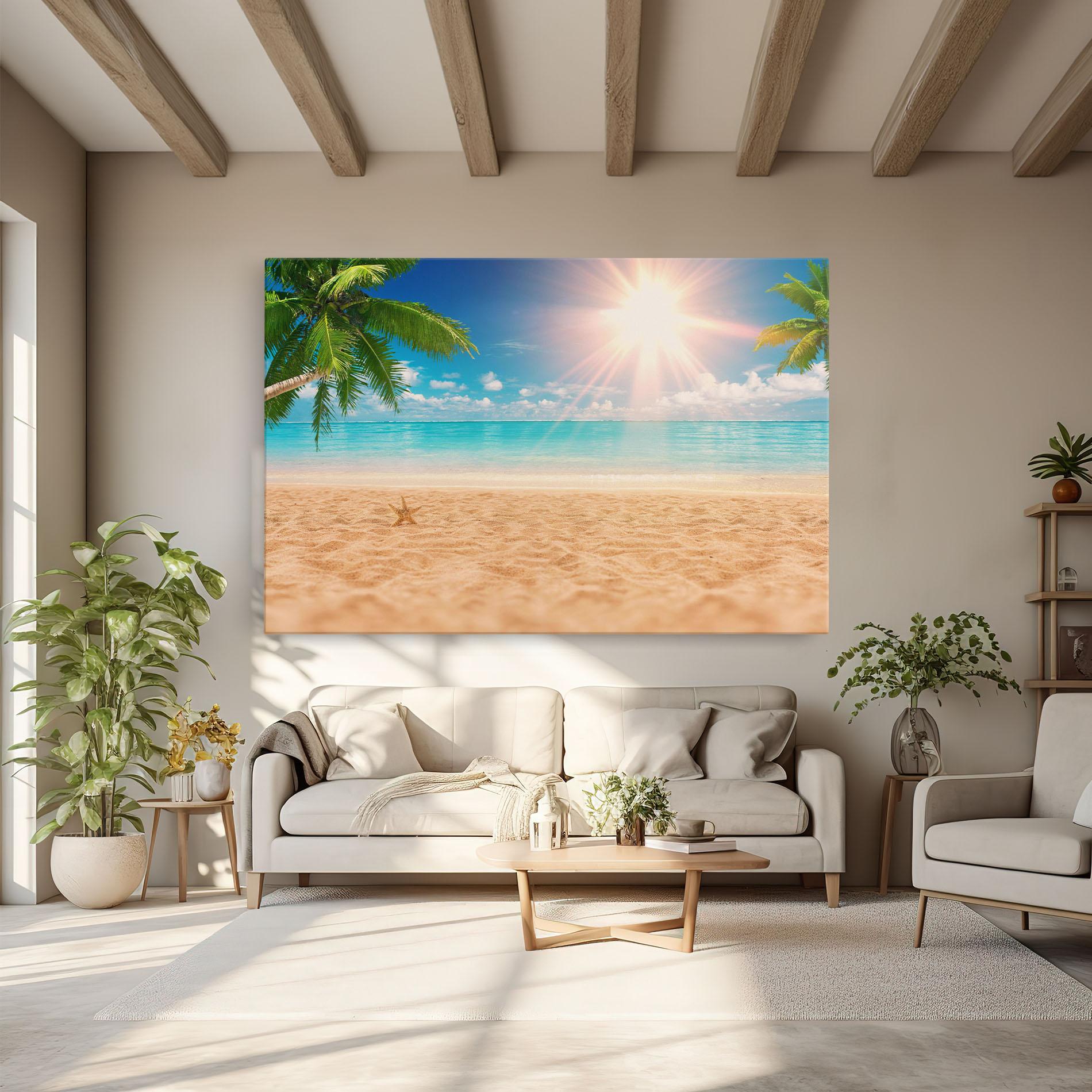 Leinwandbild Exotic Beach Ocean mockup 6