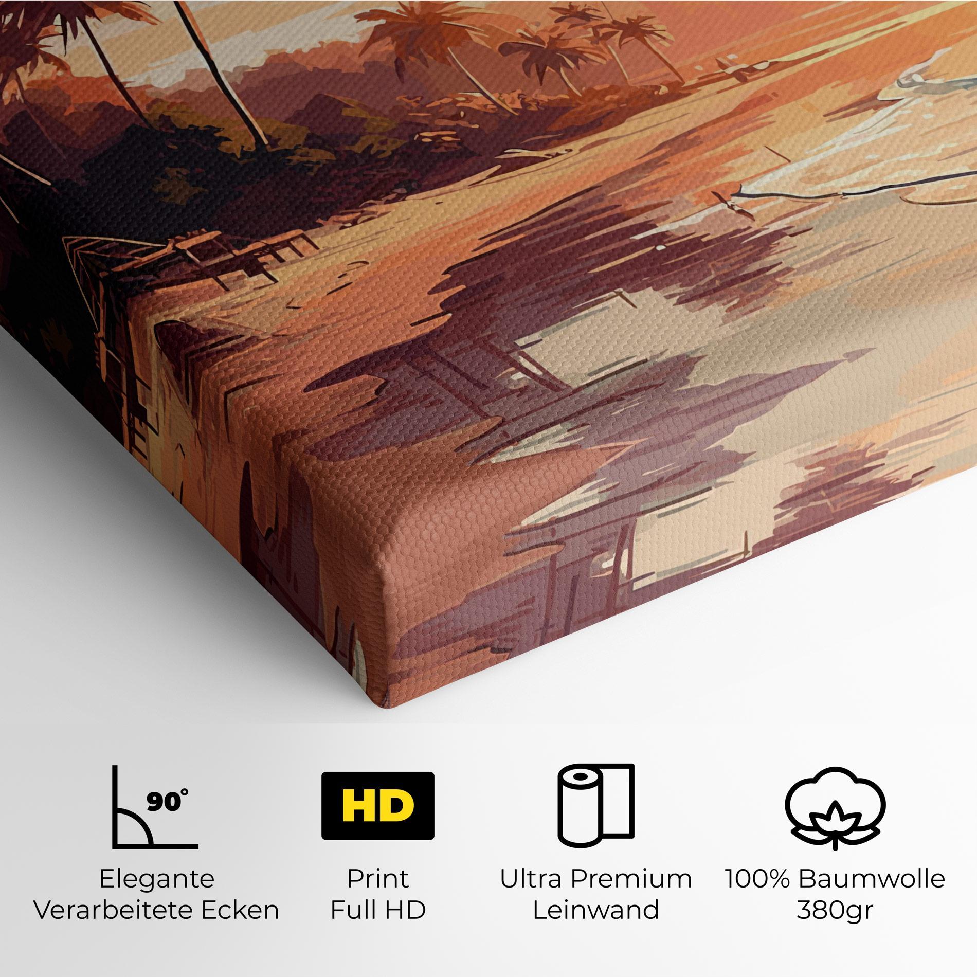 Leinwandbild Blue Orange Beach mockup 4