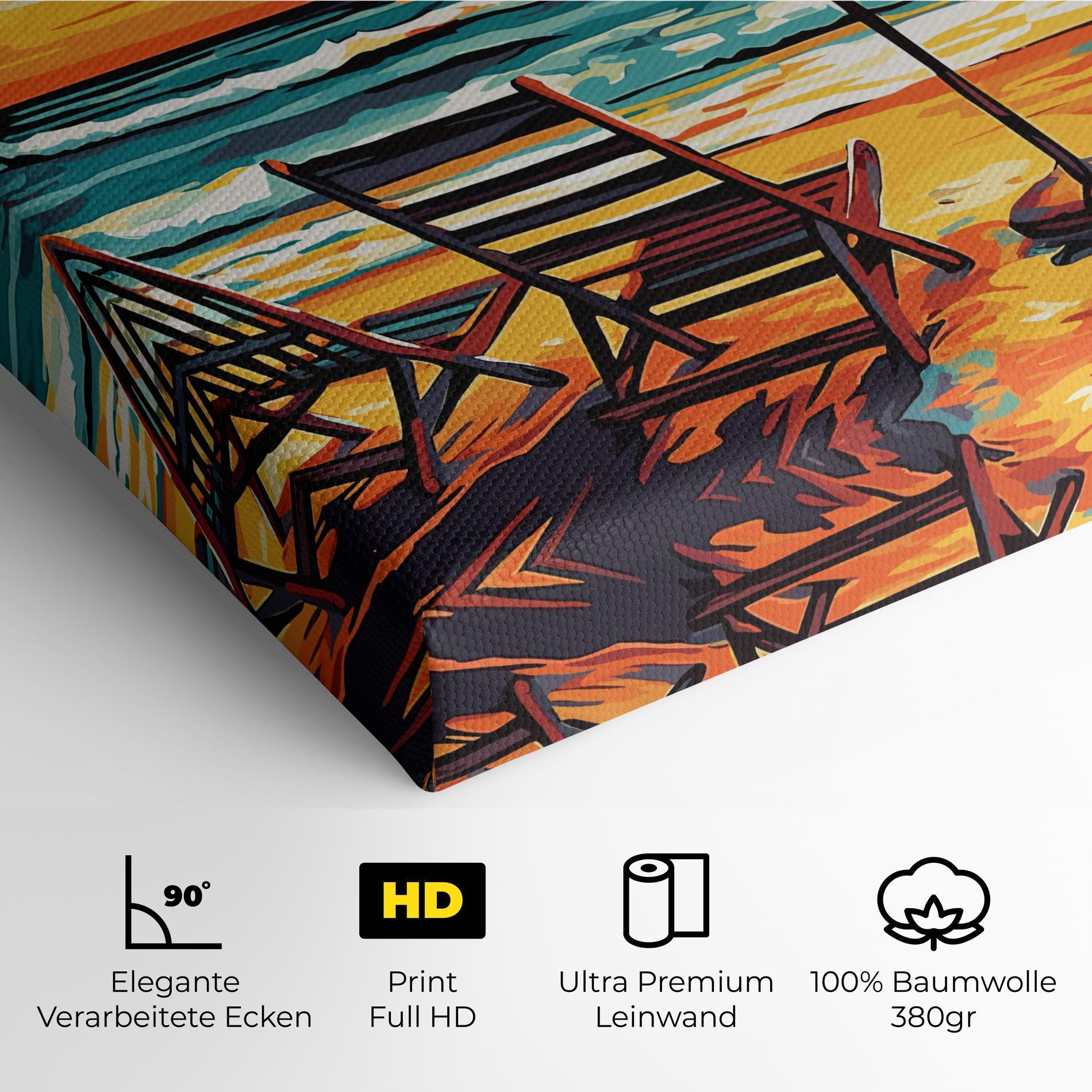 Leinwandbild Chair Sunset View mockup 4