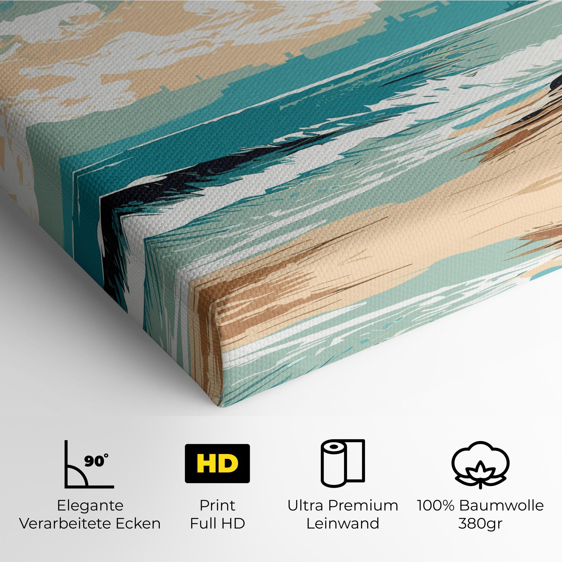 Leinwandbild Cream Blue Beach mockup 4