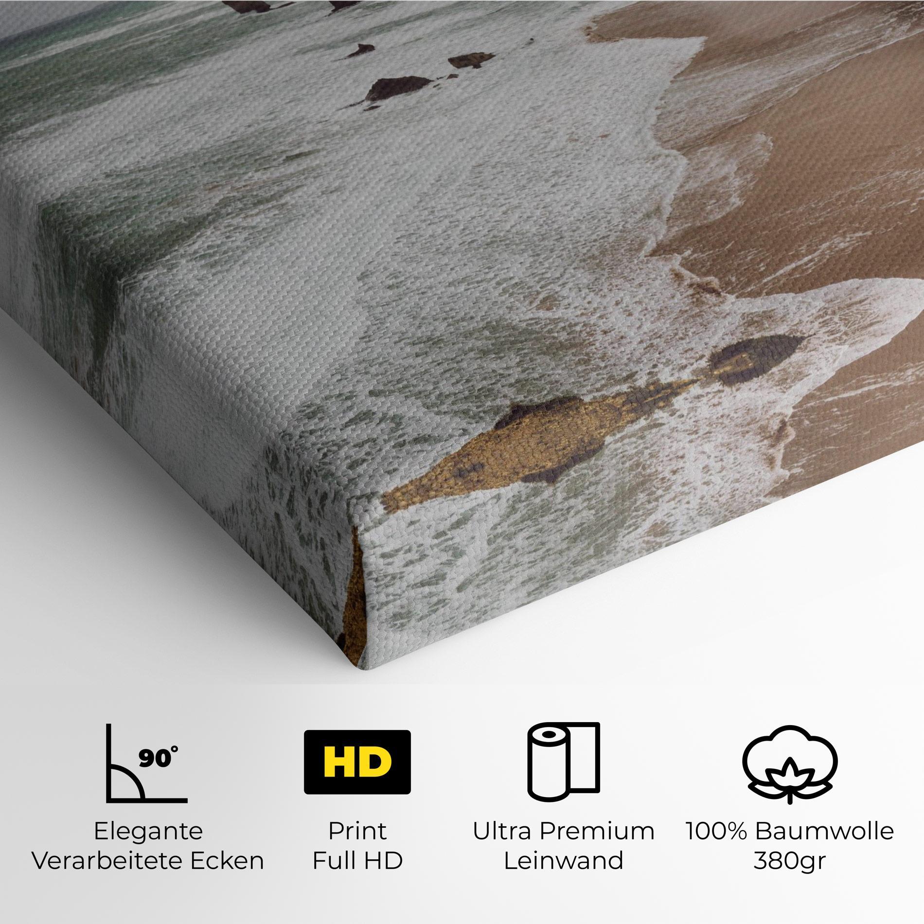 Leinwandbild Grey Clouds Beach mockup 4